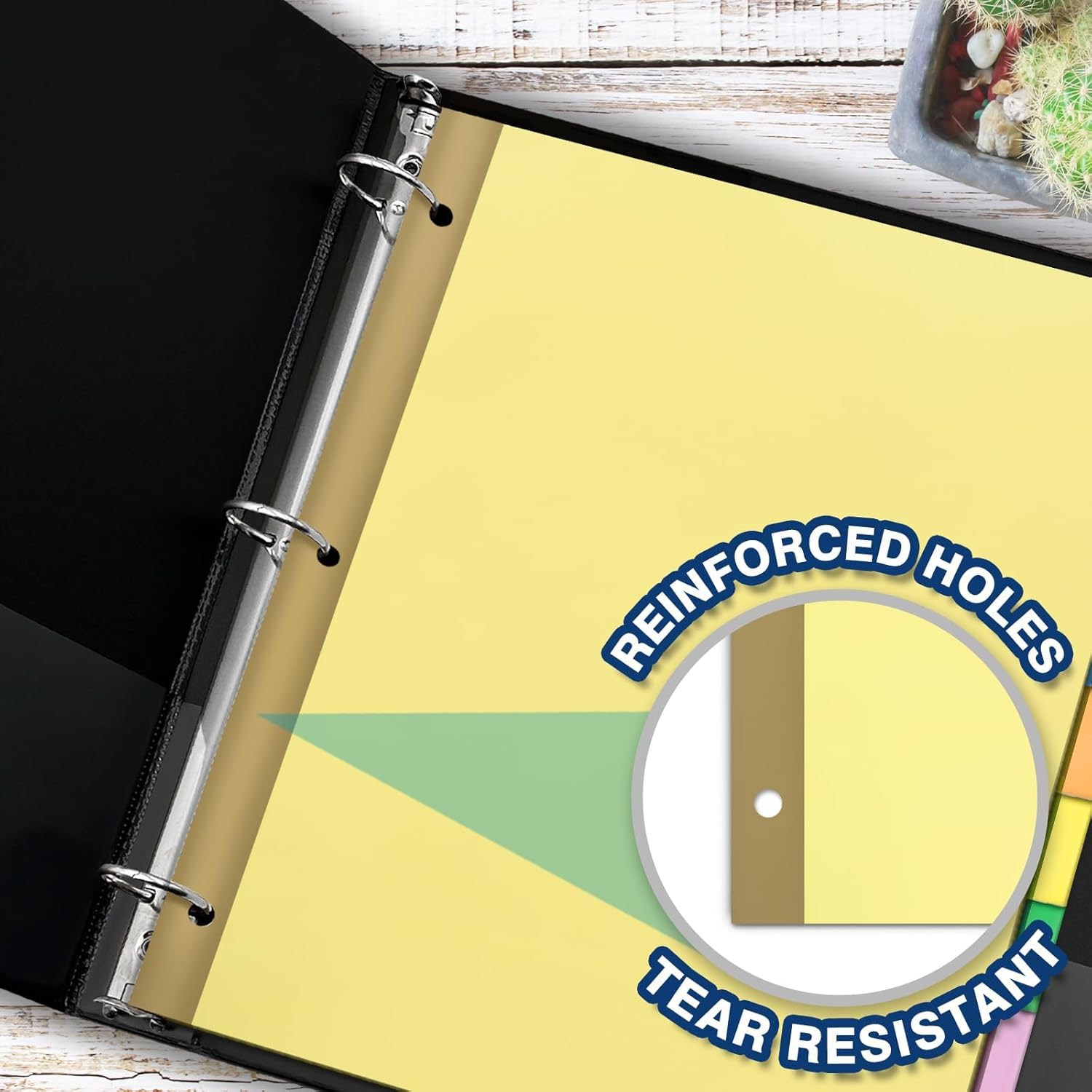 H4D 200 Pack Insertable Binder Dividers with 8 Tabs, Multicolor Tab Dividers for 3-Ring Binder, Gold-Reinforced Holes, Letter Size