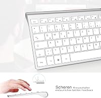 JOYACCESS Vezeték Nélküli Billentyűzet Egér Szett, 500 mAh Újratölthető Akkumulátor, 2.4G Ultravékony Numerikus Billentyűzet PC Laptop 6