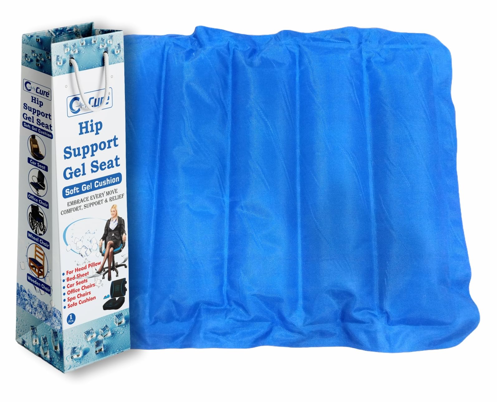 C-Cure® Hip Support Gel Seat Cushion long sitting: Experience Ultimate Comfort with This Multi-Purpose Cushion for car Seats, Office Chairs, wheelchairs. Pain Relief, Sitting Posture.(Multi Purpose) (B0BYZNDF2L) Amazon Price History, Amazon Price Tracker