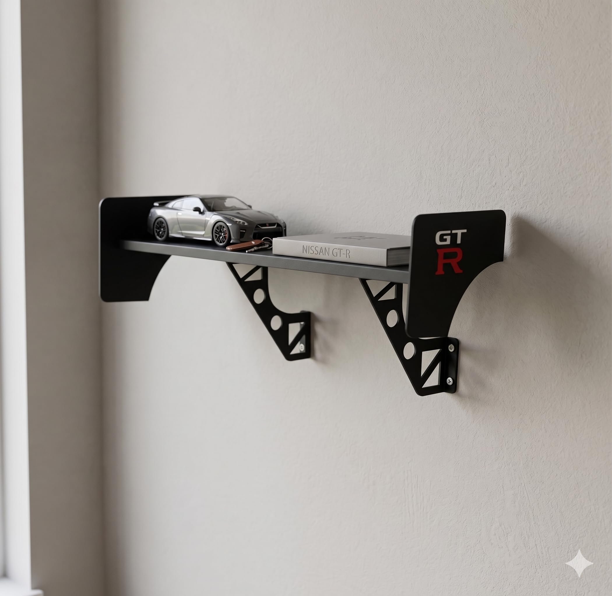 GTR Spoiler Shelf for Wall – 22 inches Shelf for Home Setup, Office, Garage | Race Car Inspired Display Wall Shelf | Automotive Decor, Motorsports Furniture-image-16