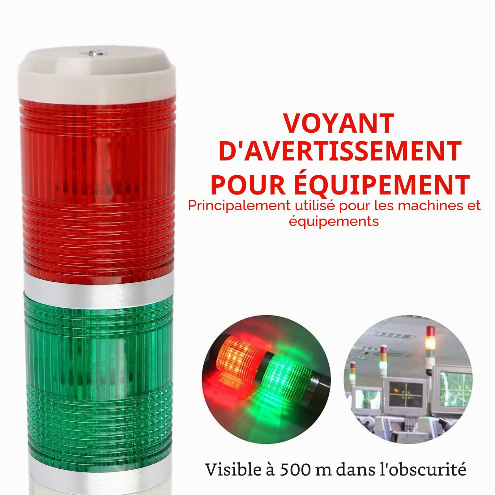 Rouge/Vert LED Voyant d'Avertissement LED Tour Ronde Lumière Équipement D'urgence Éclairage Ampoule Balise Lampe AC220V