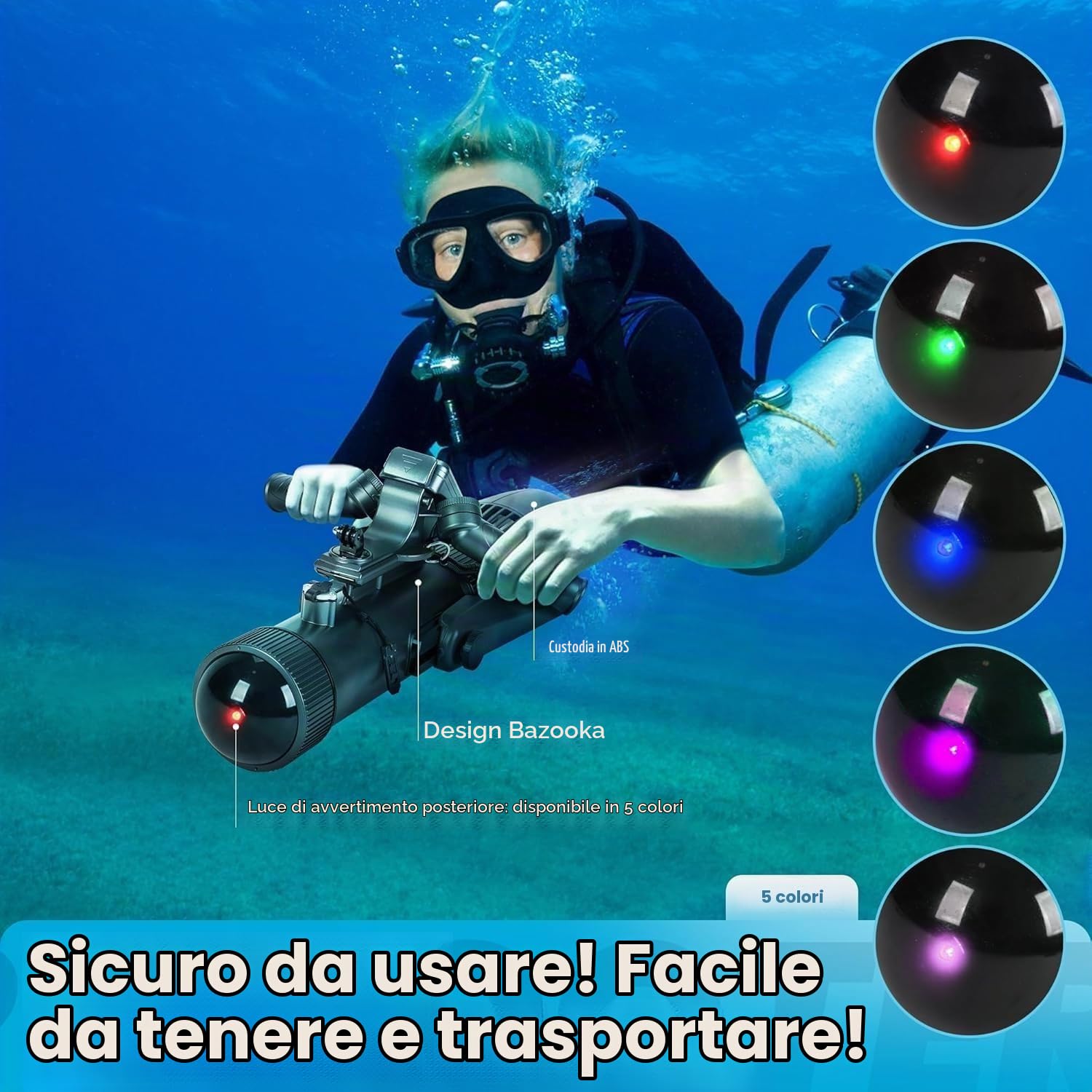 900W Scooter subacqueo 100ft Profondità Acqua Eliche Attrezzature subacquee per Piscina