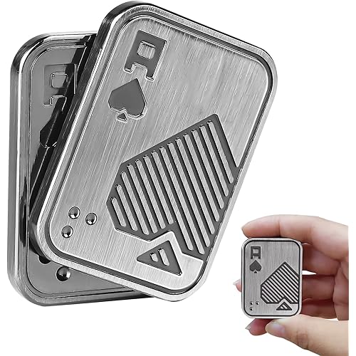 Fidget Toys Adults, EDC Metal Fidget Slider, Magnetic Poker Push Card, Adult Fidget Toy for Anxiety ADHD, Cool Office Gadgets Gift for Dad Teens, Fidgets Toy for Men