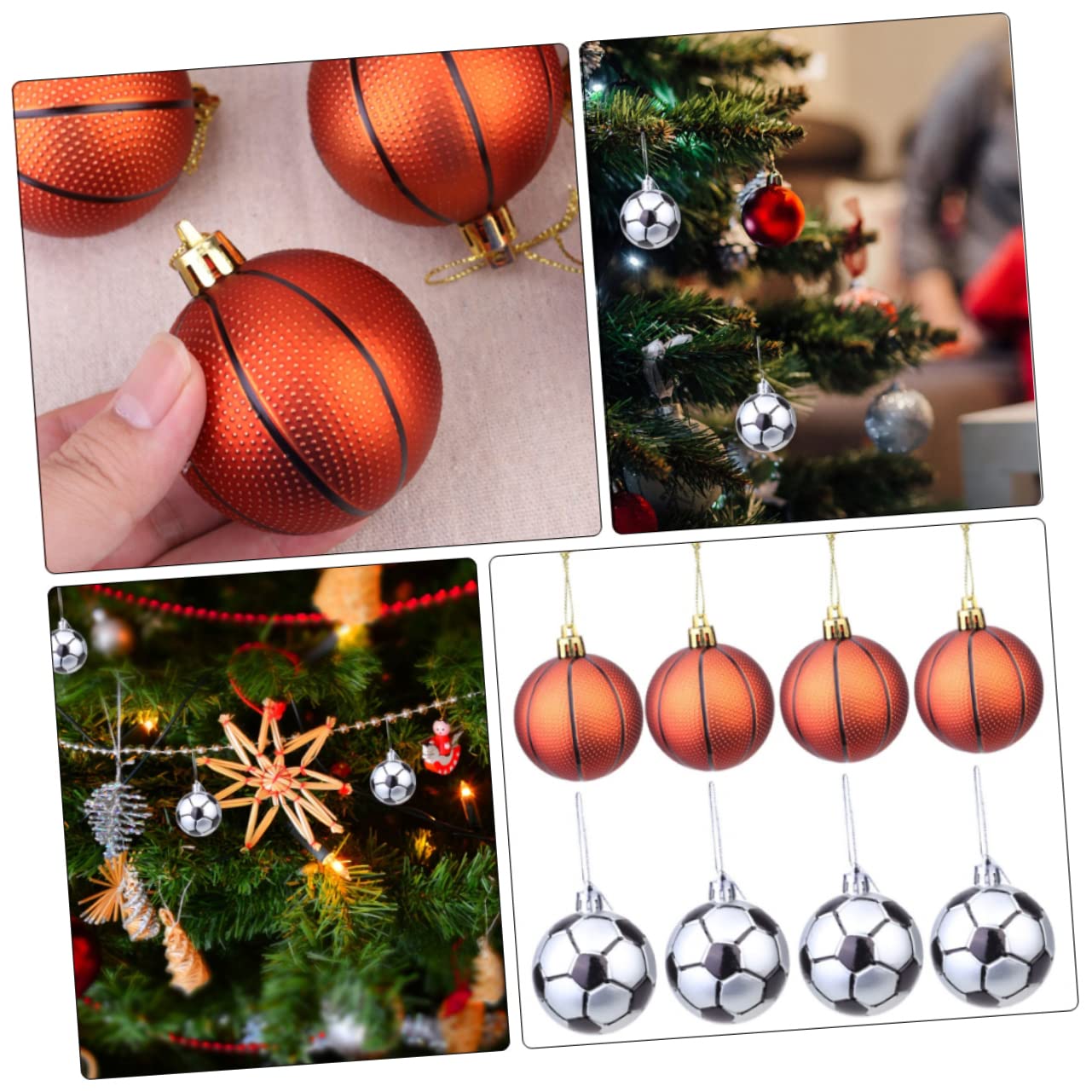 ABOOFAN 2 Juegos De 12 Adornos Navideños con Temática Deportiva Adornos Únicos para Árbol De Navidad.