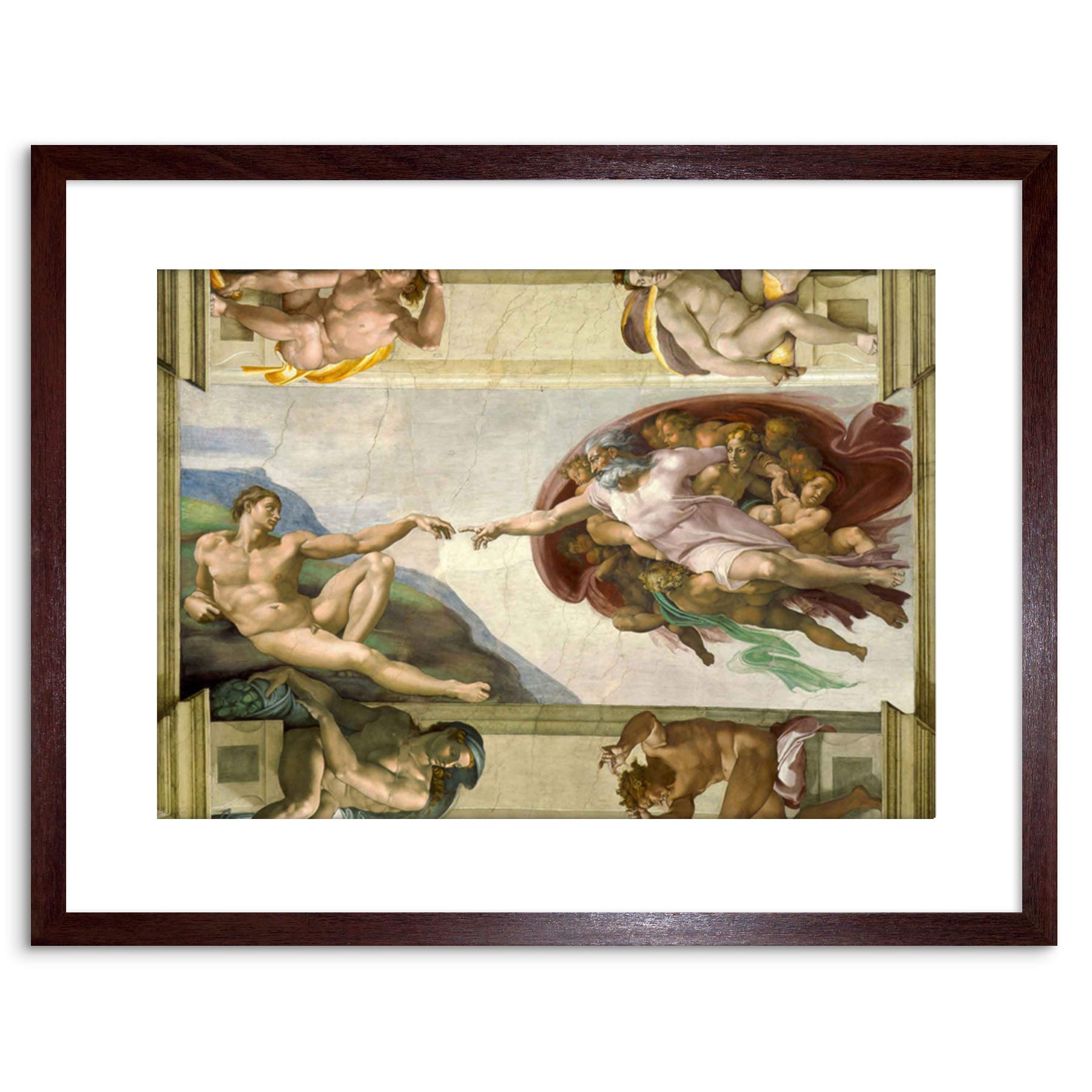 Wee Blue Coo PAINTING ALLEGORY MICHELANGELO CREATION ADAM FRAMED PRINT F97X4026