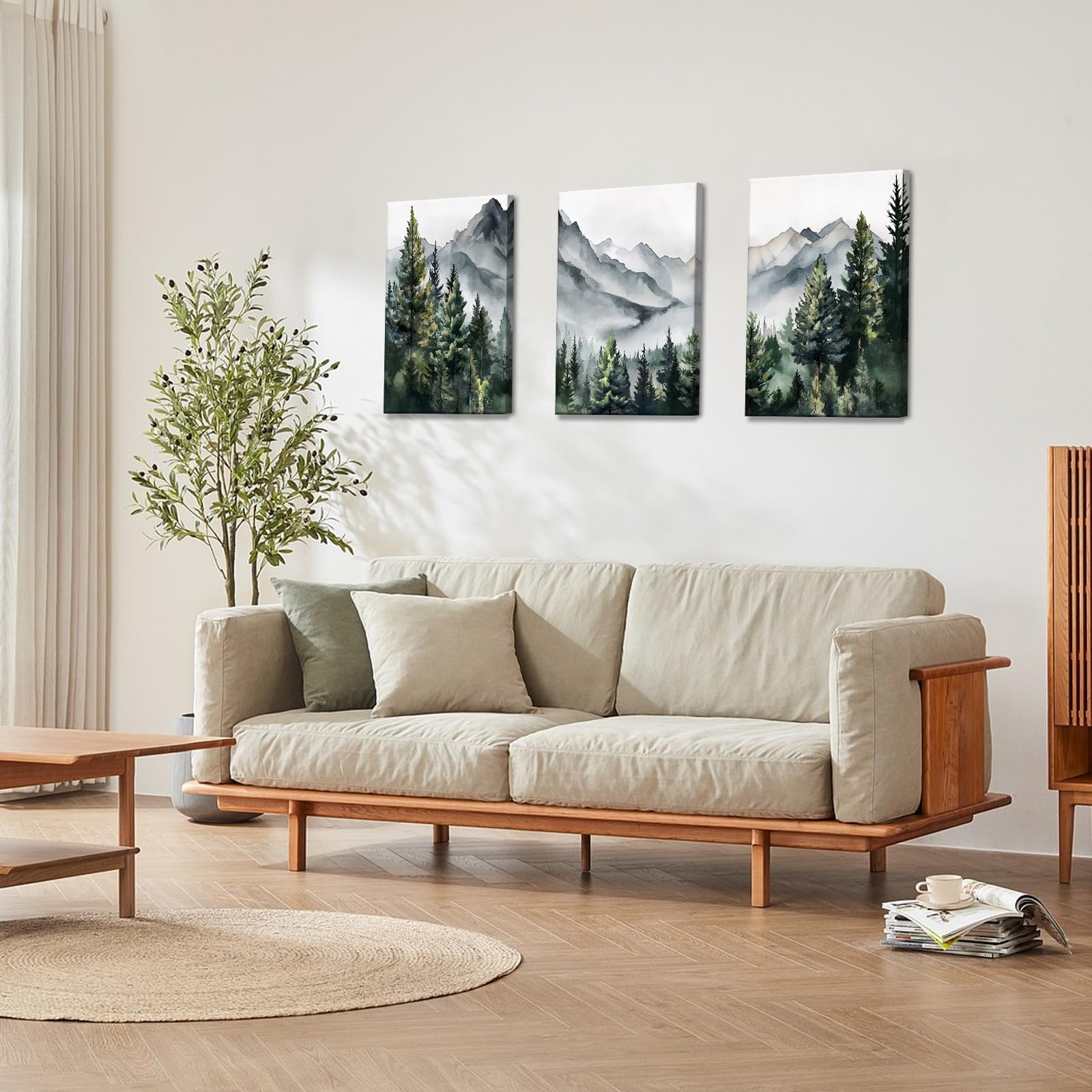Abstract Mountain Art Prints - 3 Panel Canvas Wall Decor -6