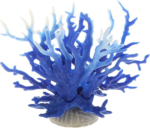 CAPASTEC Colorful Coral Reef Decor, Mini Faux Coral Decor for Aquarium Decorations, 6.5x5.83inch (Blue White)
