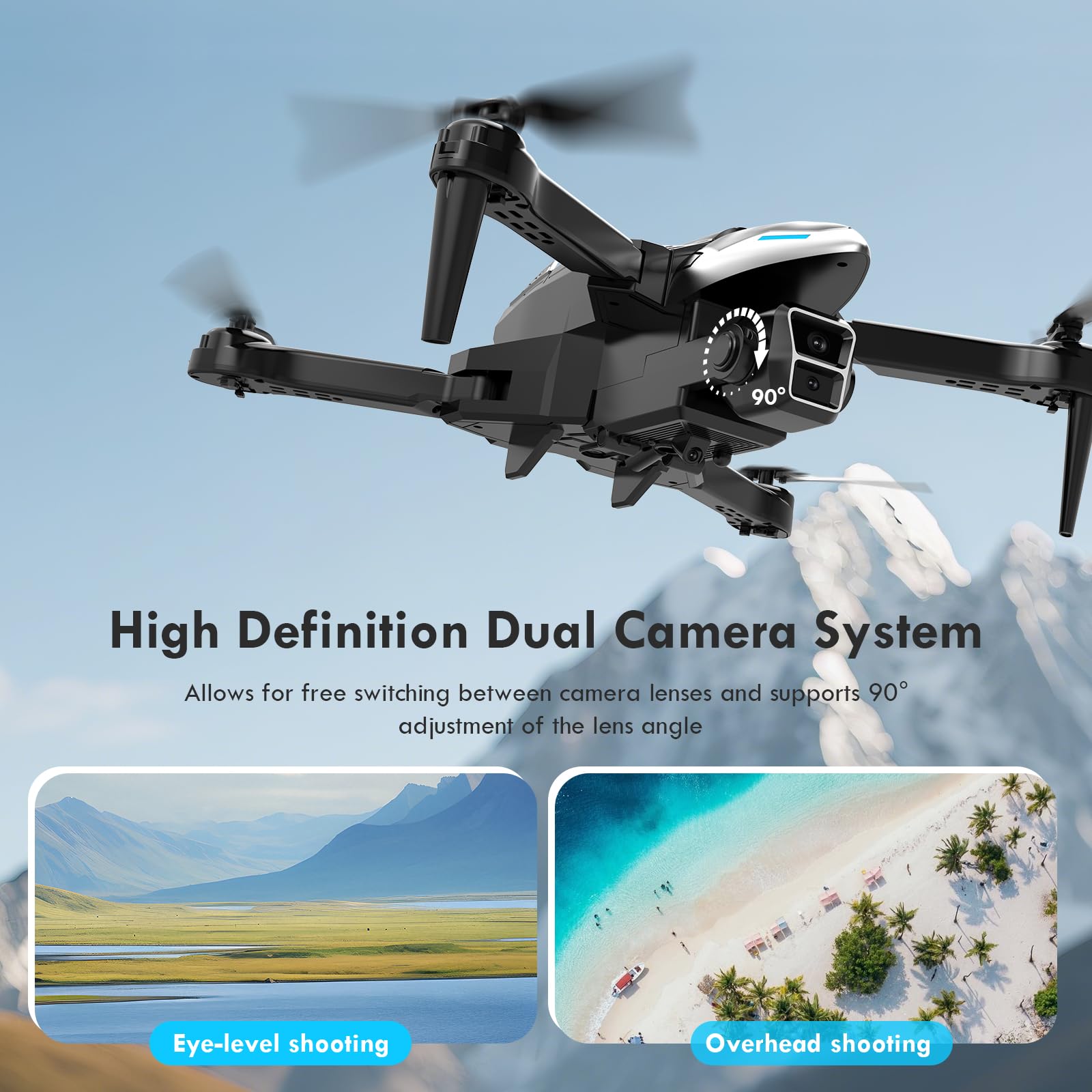 Dron z kamerą 4K, Mini dron z tylną dyszą, RC Quadcopter dla początkujących, drony dla dorosłych, 360° flip, tryb bezgłowowy, optyczne pozycjonowanie przepływu