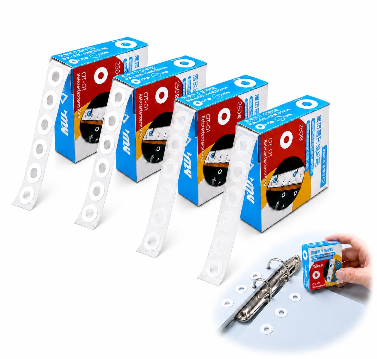 1000 Pcs Hole Punch Reinforcers, Paper Hole Reinforcement Rings & Stickers