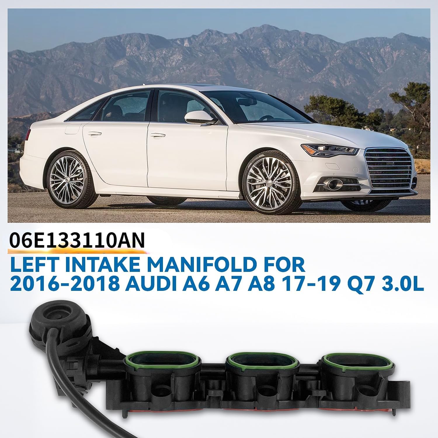 06E133110AN Right Intake Manifold for 2016 2017 2018 A6 A7 A8 3.0L 2017 2018 2019 Q7 3.0L 06E133110AT 06E133110BC
