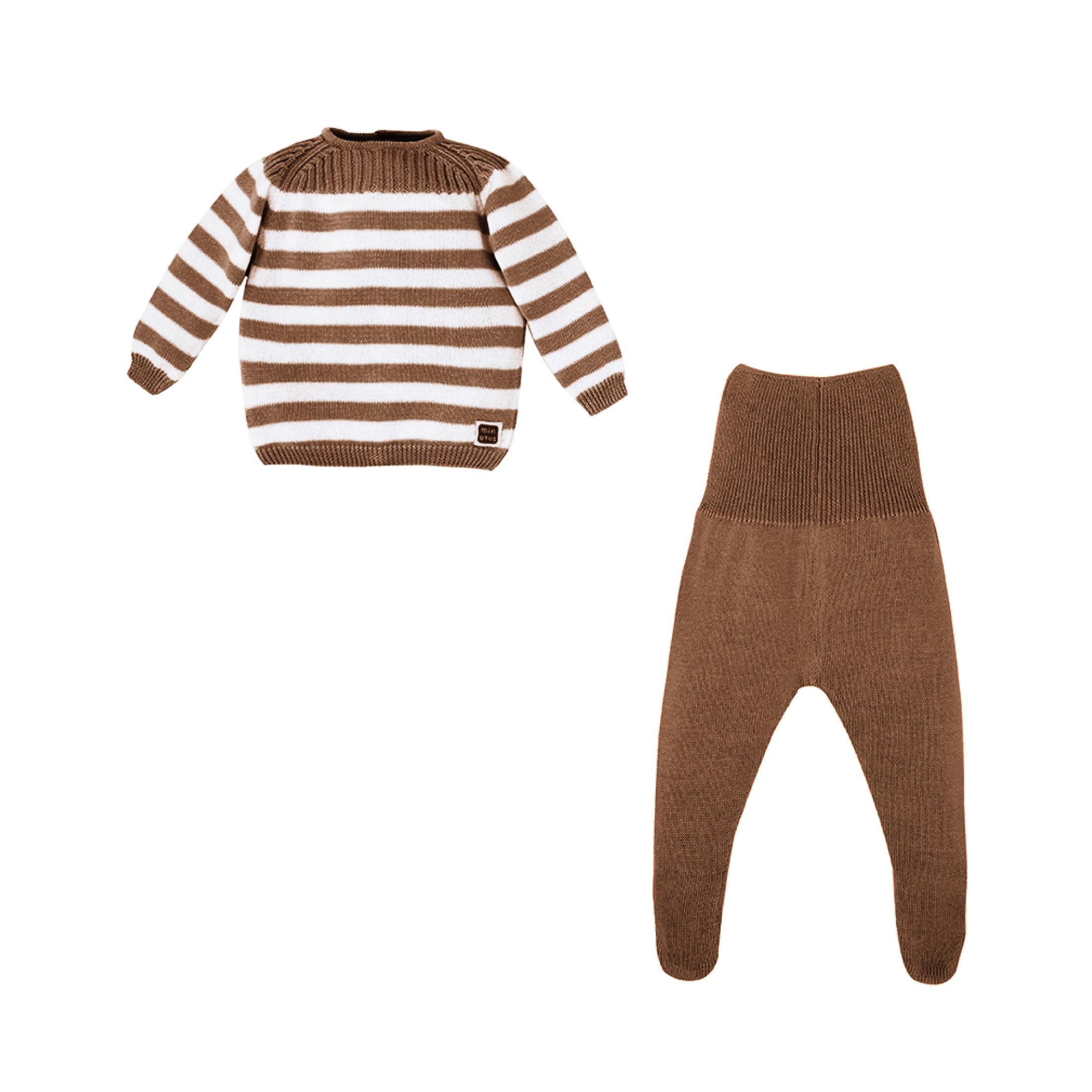 MINUTUS Conjunto Bebé Cabrera, Primera Puesta, Ropa Recién Nacido, Jersey y Polaina 100% Algodón, 2 Piezas