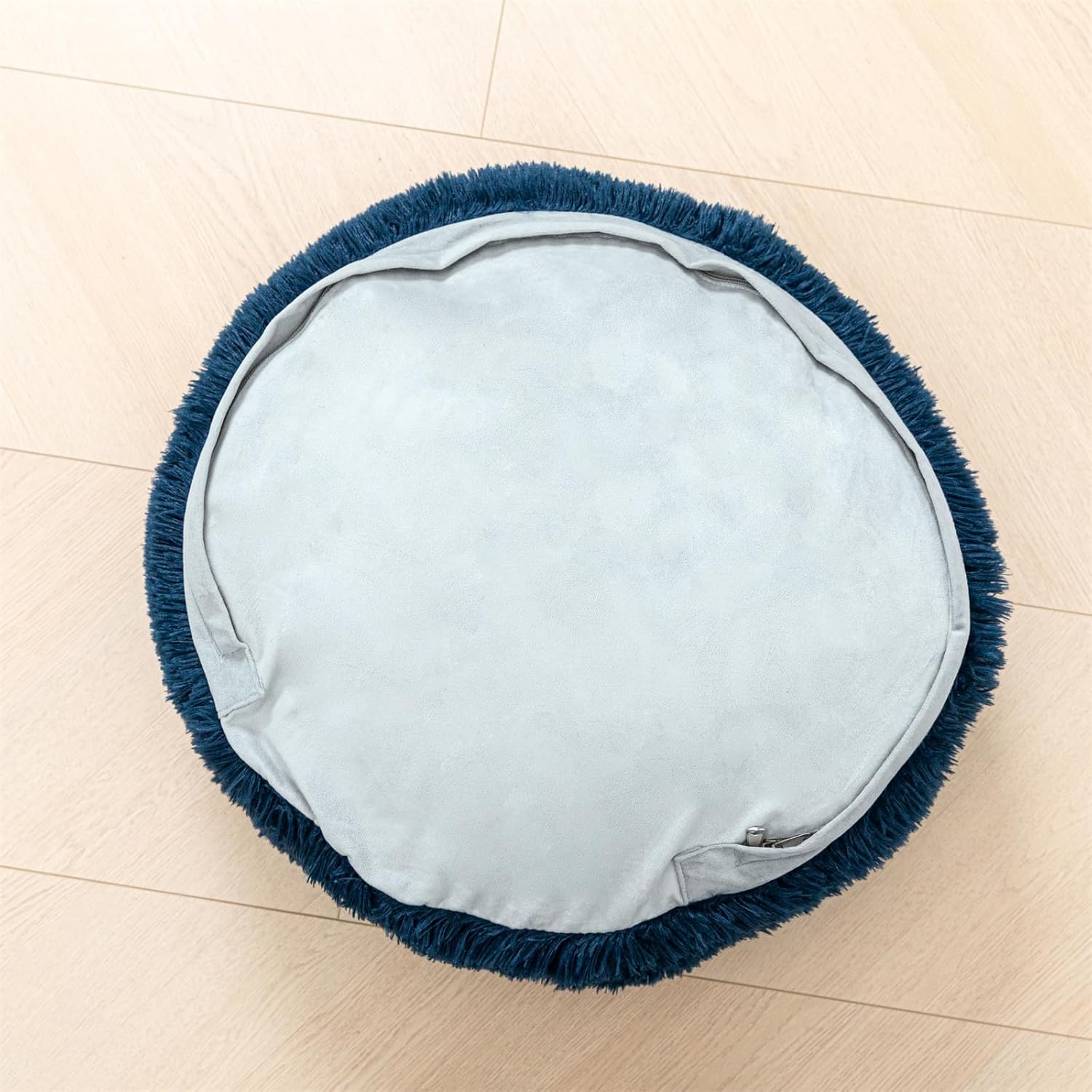 Asuprui Soft Floor Pillow Large Floor Cushion for Sitting Fur Meditation Pillow Premium Yoga Pillow for Living Room Bedroom Balcony Outdoor (Navy Blue Floor Pillow with Insert)