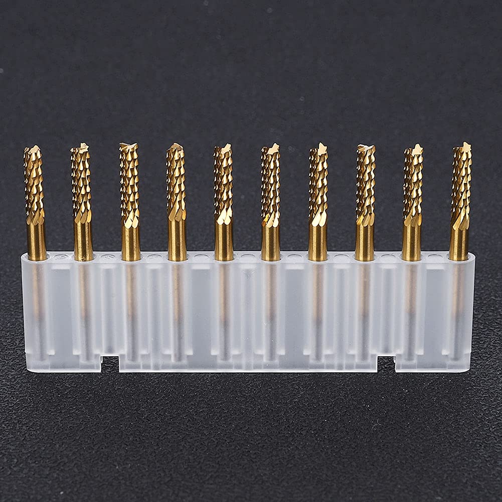 10 stücke 3,175mm Hartmetallfräser Schaftfräser 1/8"schaft Titan Beschichtete CNC PCB Gravur Cutter Bit