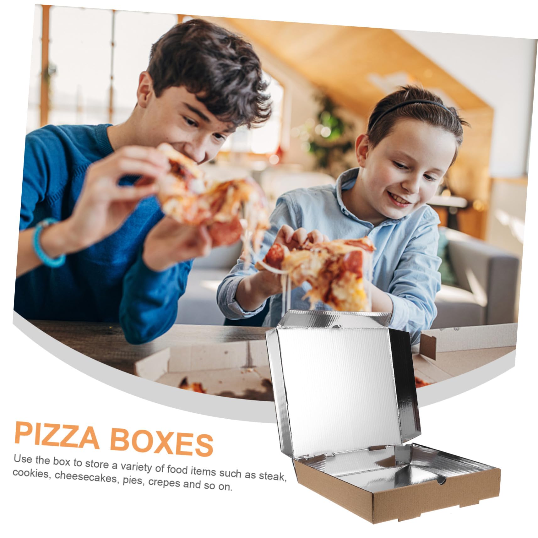 Scatole per Pizza da Asporto 9 Pollici Ondulate in Cartone Alimentare, Contenitori Pratici e Sicuri per Conservazione Alimenti, Confezione da 10 Pezzi per Pizzerie e Feste Pizza