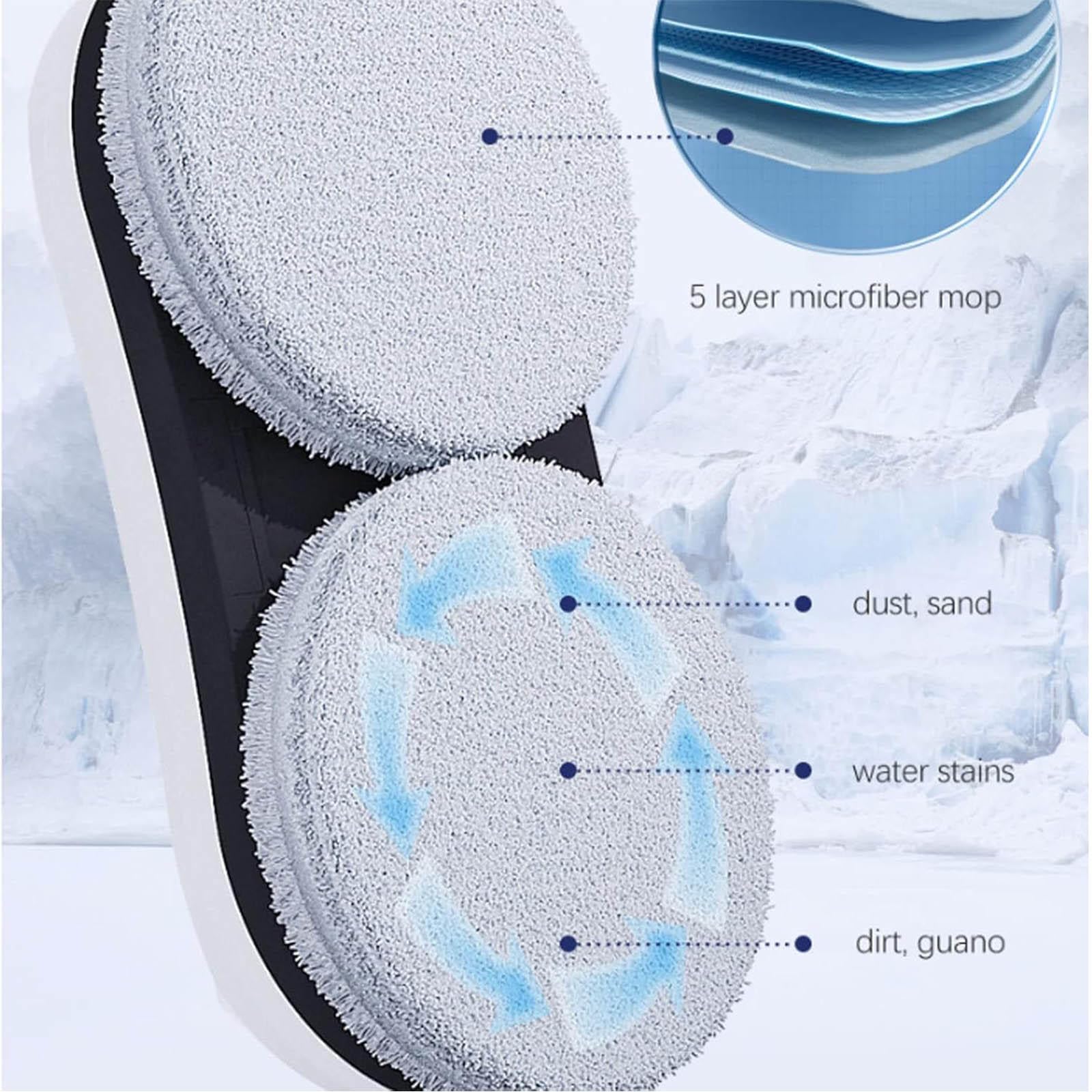 Robot Lavavetri Intelligente con Doppio Spruzzo d'Acqua Automatico e Potenza di Aspirazione 5600Pa, Robot Lavavetri per Finestre Alte, Piastrelle, Porte in Vetro, Interno Ed Esterno