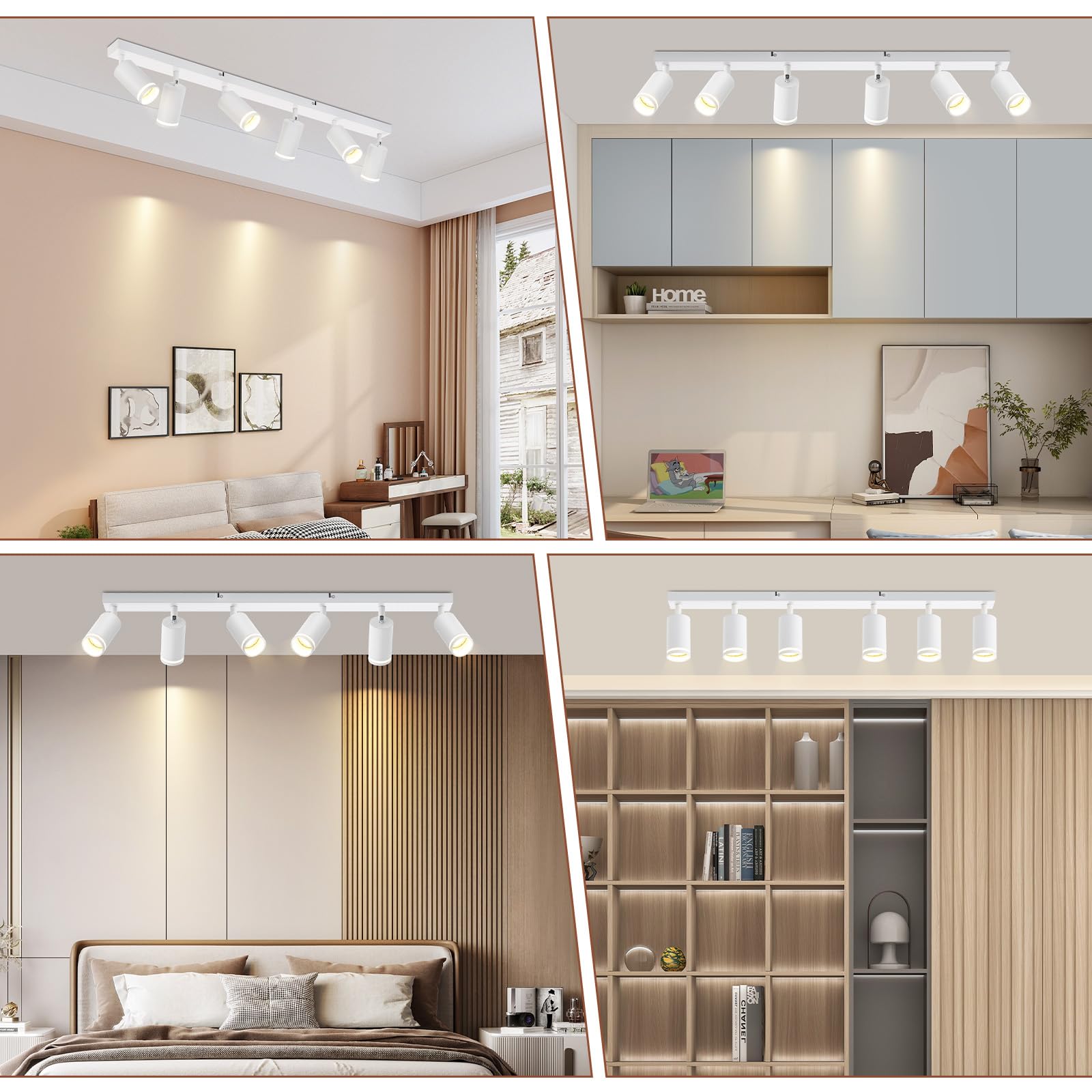 Deckenstrahler 6 Flammig Deckenlampe Schwarz GU10 Strahler für Wohnzimmer | Deckenleuchte Schwenkbar Metall Spotleuchte für Schlafzimmer Küche Wohnzimmer Flur Modern, Ohne Leuchtmittel