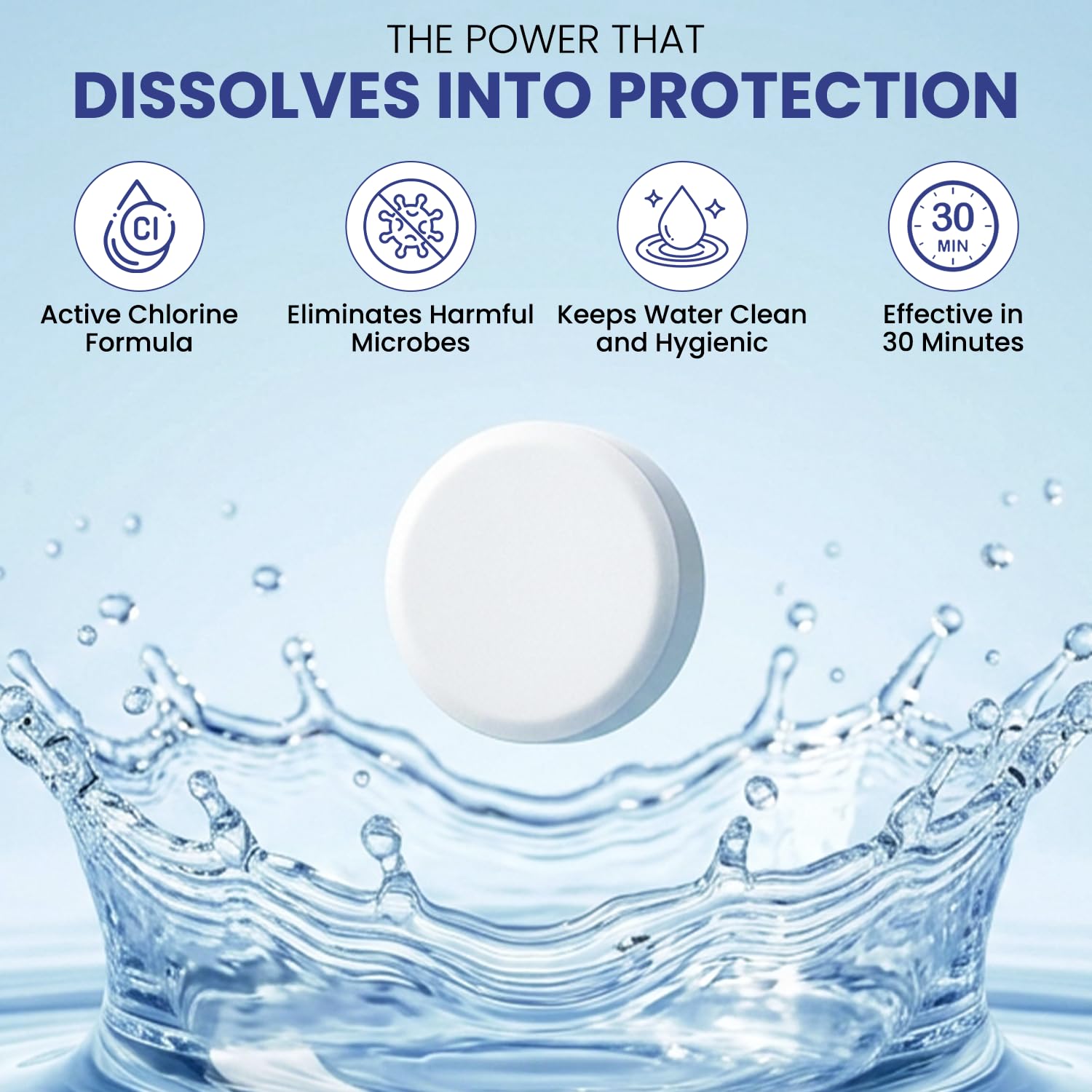 Bactafree 500 Water Purification Tablets - Each Tablet for 500 Litres, 50 Tablets Pack - Water Treatment and Disinfectant Tablet for Overhead & Underground Tank - 25,000 Litres Purification, Pack of 1 1
