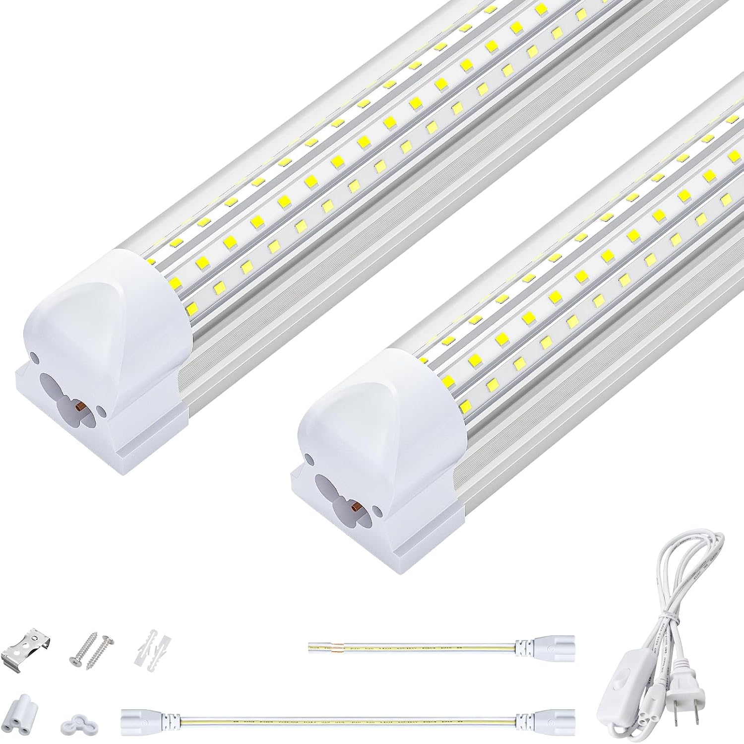 2Pack 2ft Led Shop Light,6000k,Linkable Integrated Garage Lights T8 Light