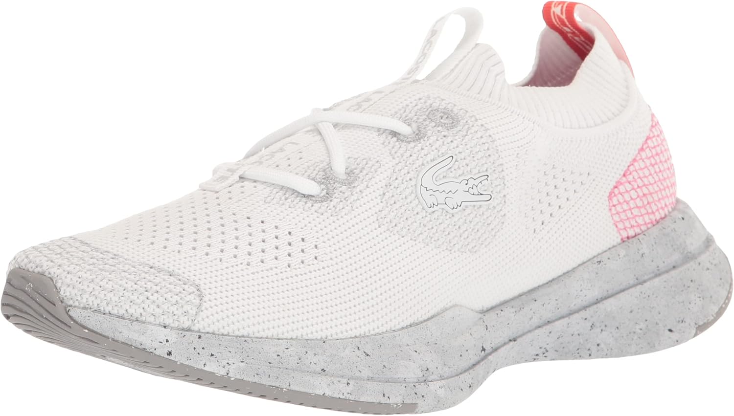 Lacoste Women's Run Spin Eco Sneaker, White/Pink, 7