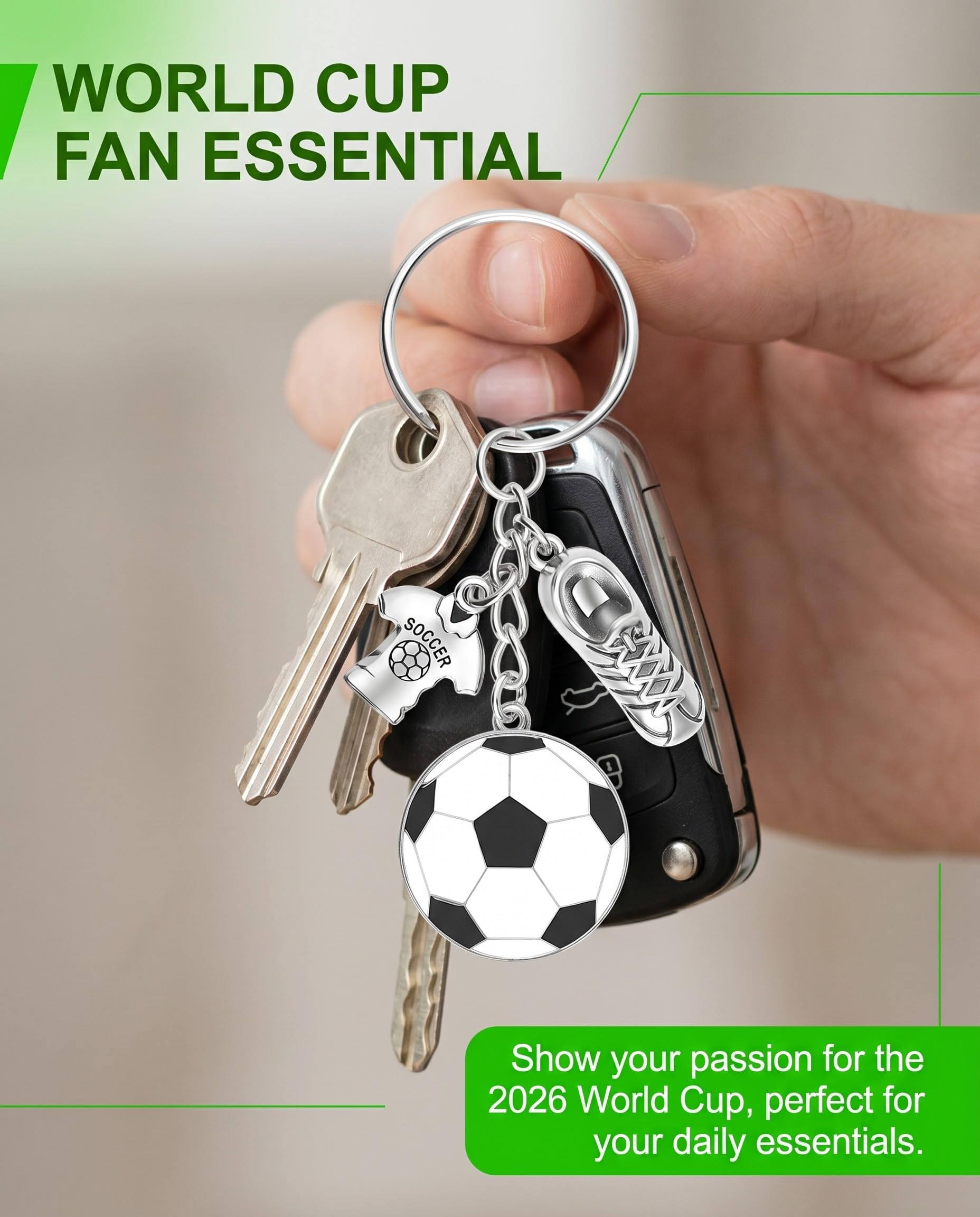 TISCH Portachiavi Calcio Set 10pz Mondiali WM 2026 | Gadget per Fan, Ragazzi e Feste. Perfetti come bomboniere, regali sportivi e souvenir commemorativi del torneo.