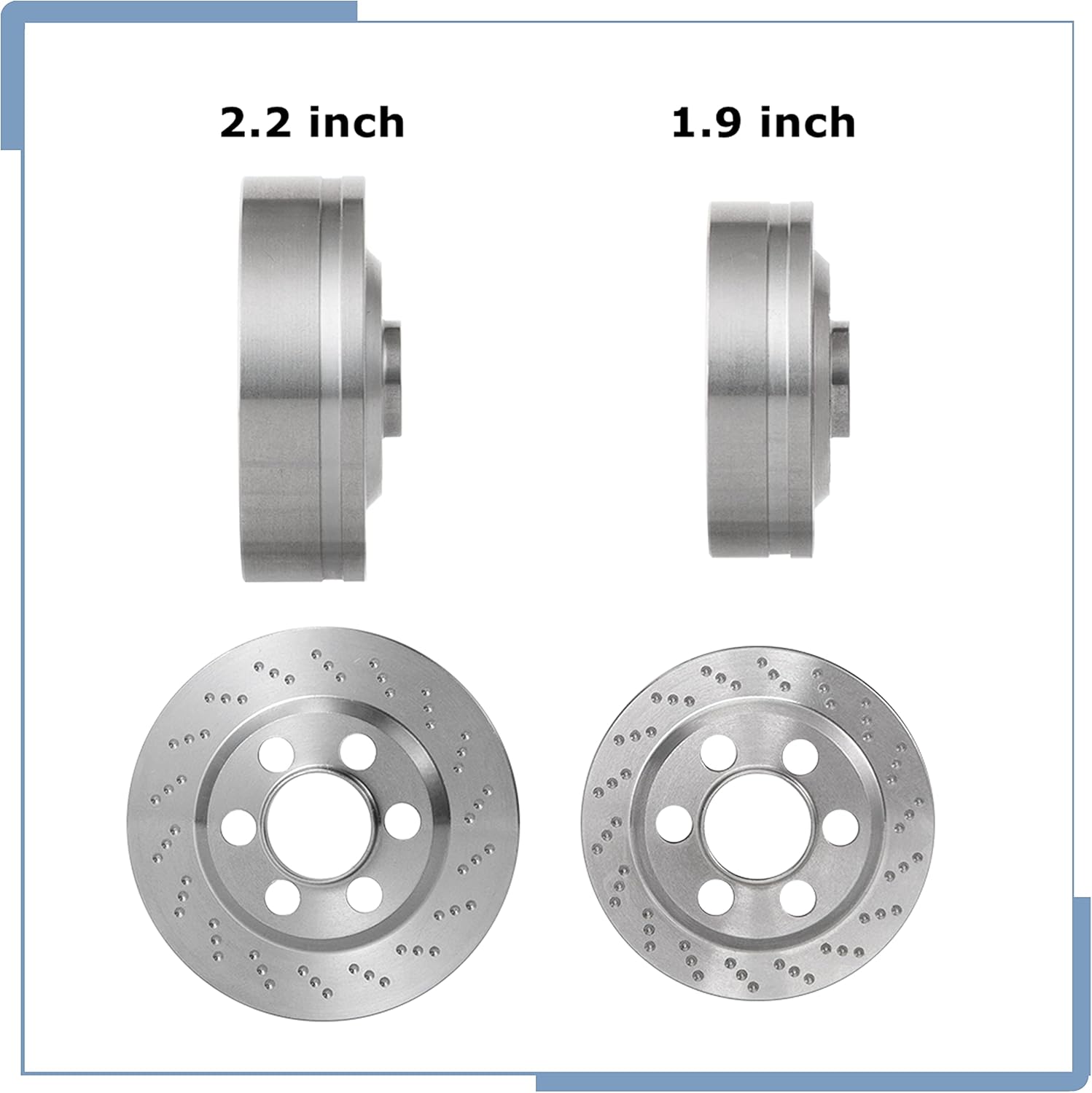 4PCS Stainless Steel RC 2.2 Wheels Weights Counterweight for 1/10 Scale SCX10 D90 Wraith RR10 TRX-4 RC Wheel Weights Accessories