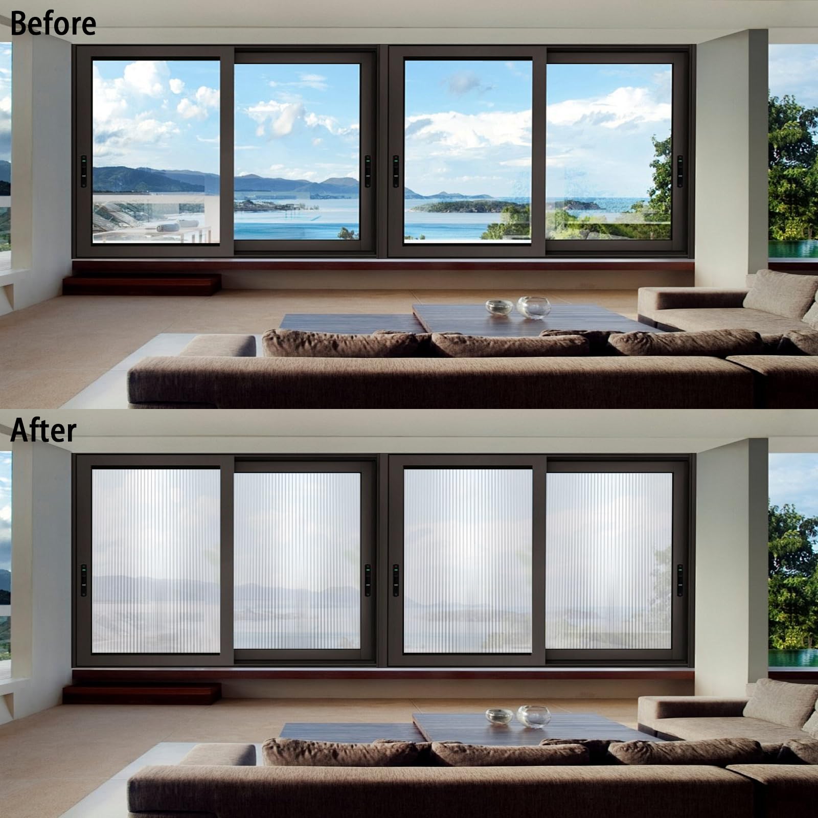 Glass Window Film 60 x 240 cm Nieprzezroczysta, Matowa, Blokująca Promienie Uv, Zdejmowalna, Przylegająca Elektrostatycznie, Folia Na Szkło Matowe Na Okna, Changhong 2