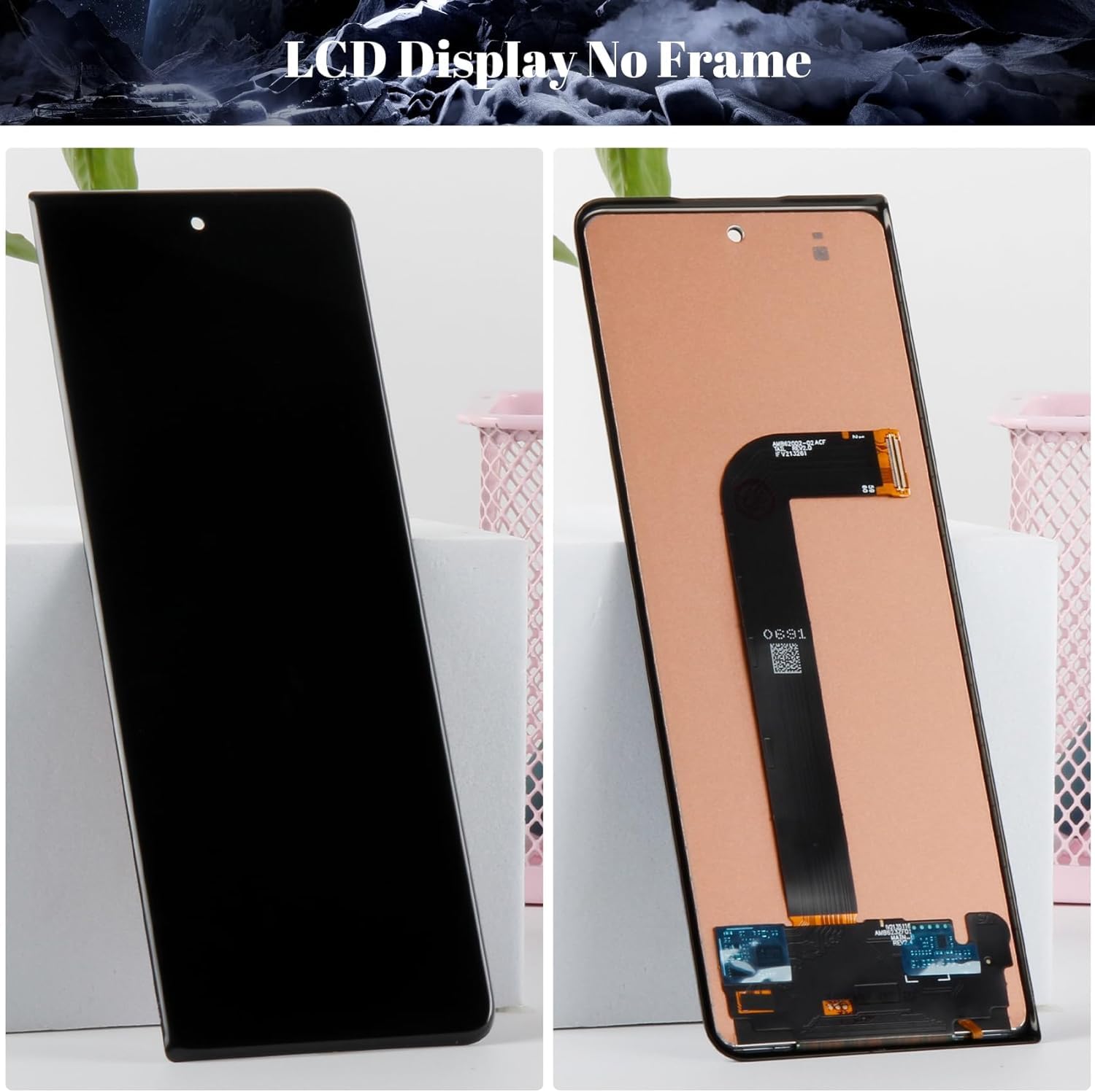 TFT Ersatzbildschirm für Samsung Galaxy Z Fold 3 5G Display für Samsung Fold 3 5G SM-F926B Digitizer Touchscreen Montage Reparatursets (kein Rahmen, Schwarz)