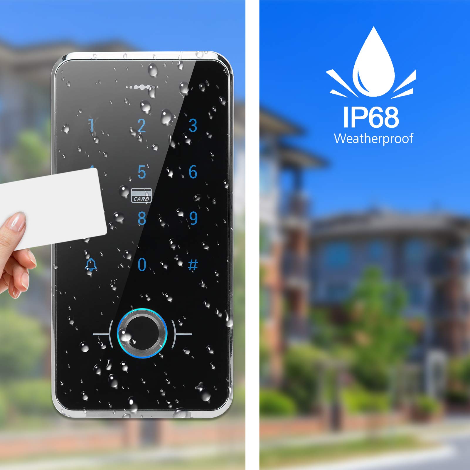 Control de Acceso de Huellas Dactilares, Lector de Tarjetas de Control de Acceso de Contraseña a Prueba de Agua IP68 con Teclado Retroiluminado para Seguridad en el Hogar, de Control de Acceso