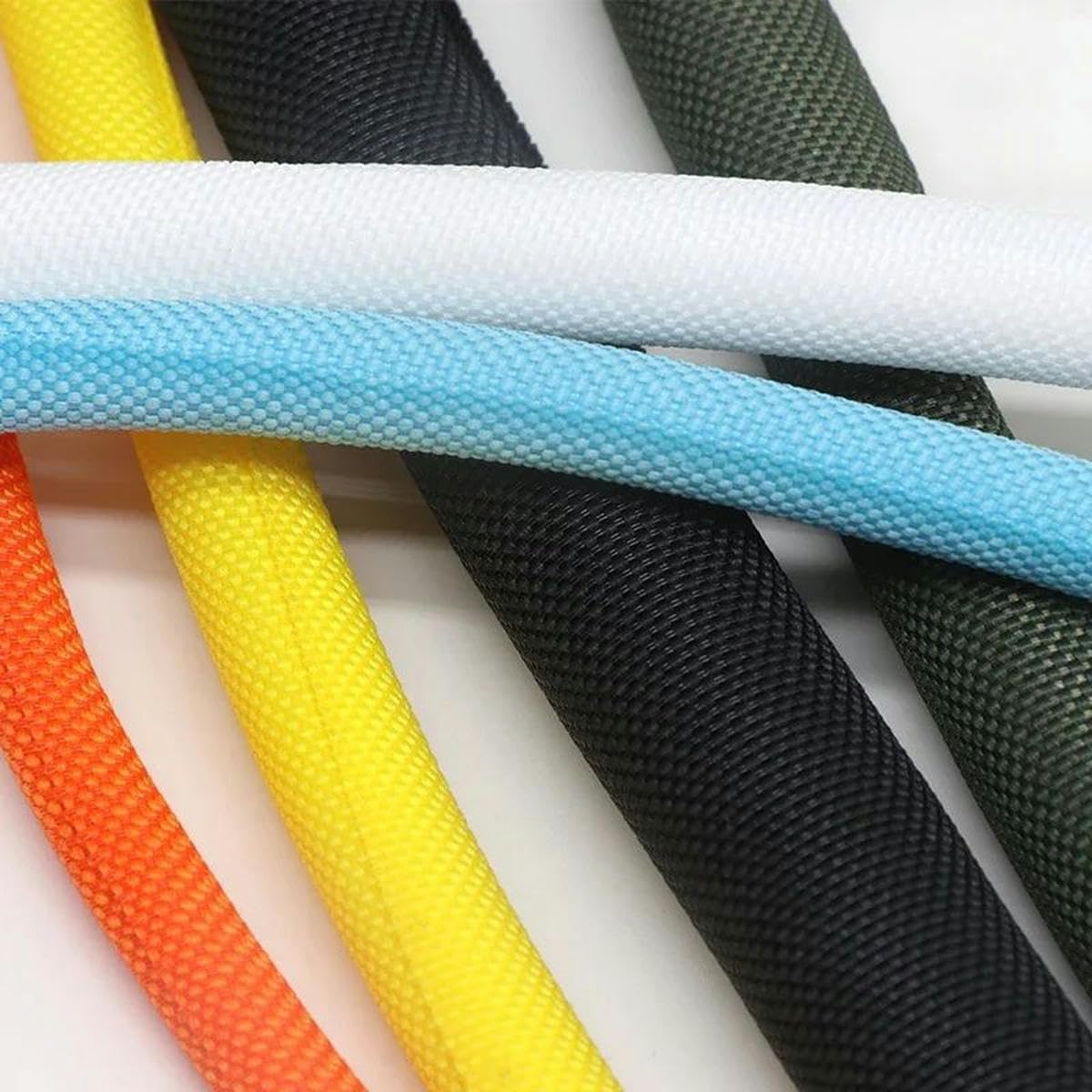 1/5 metro Manicotto intrecciato espandibile con chiusura automatica Organizzatore di cavi con chiusura automatica Avvolgimento isolato Protezione per cavi con manichetta con chiusura automatica-Giallo