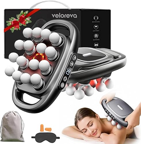 2026Veloreva Massager, 4-in-1 16 Head Massage Gun Deep Tissue, Melt Deep Knots & Muscle Tension in 60 Seconds, 3 Modes & 30 Intensity Levels,