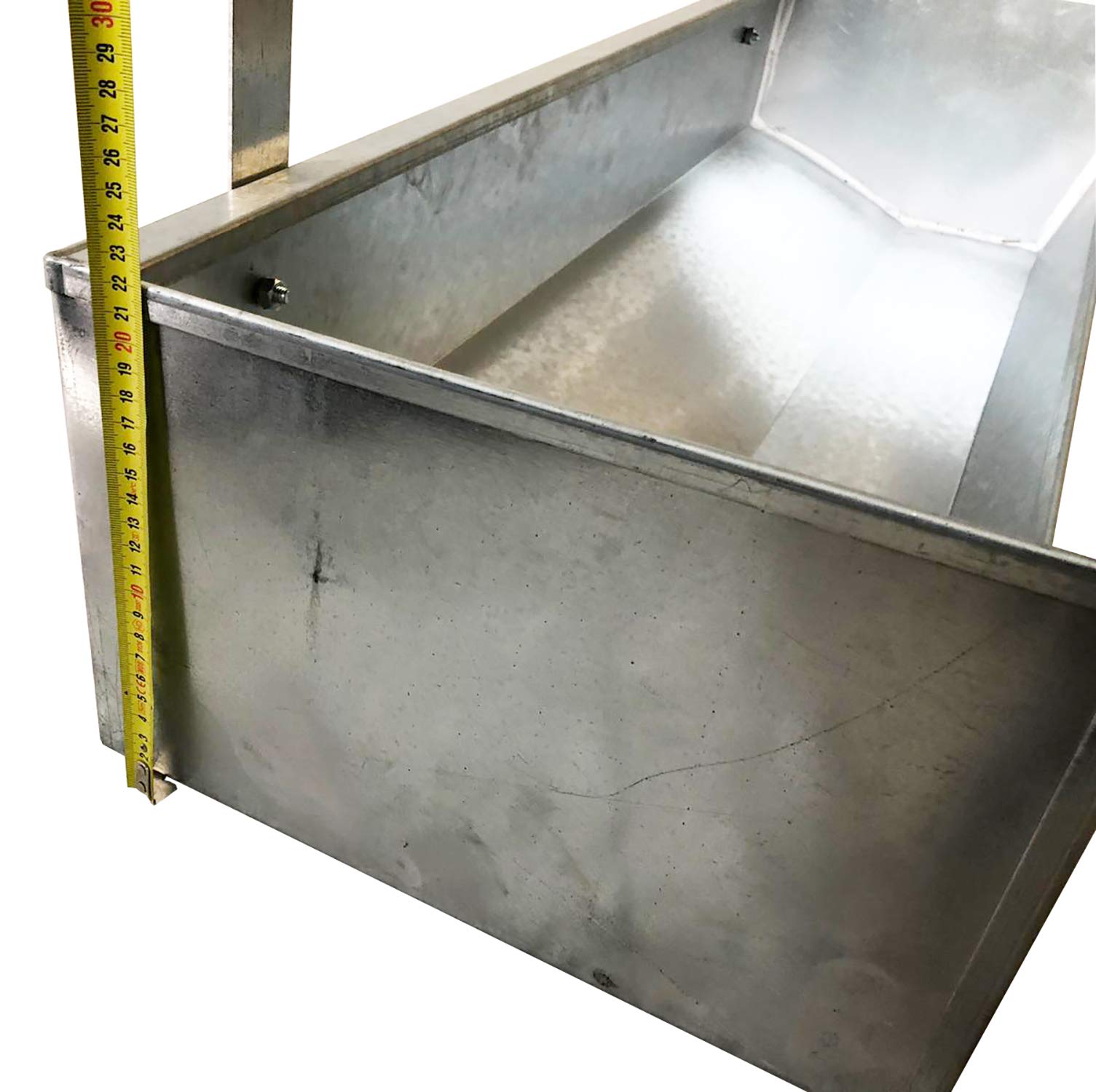 Mangiatoia Abbeveratoio Lineare Multiuso in Acciaio Zincato per Agnelli, Suini, Maialini, Pecore, Capre ed altri. Adatta per Mangime Secco e per Liquidi. Cm 101 x 34 x H 22