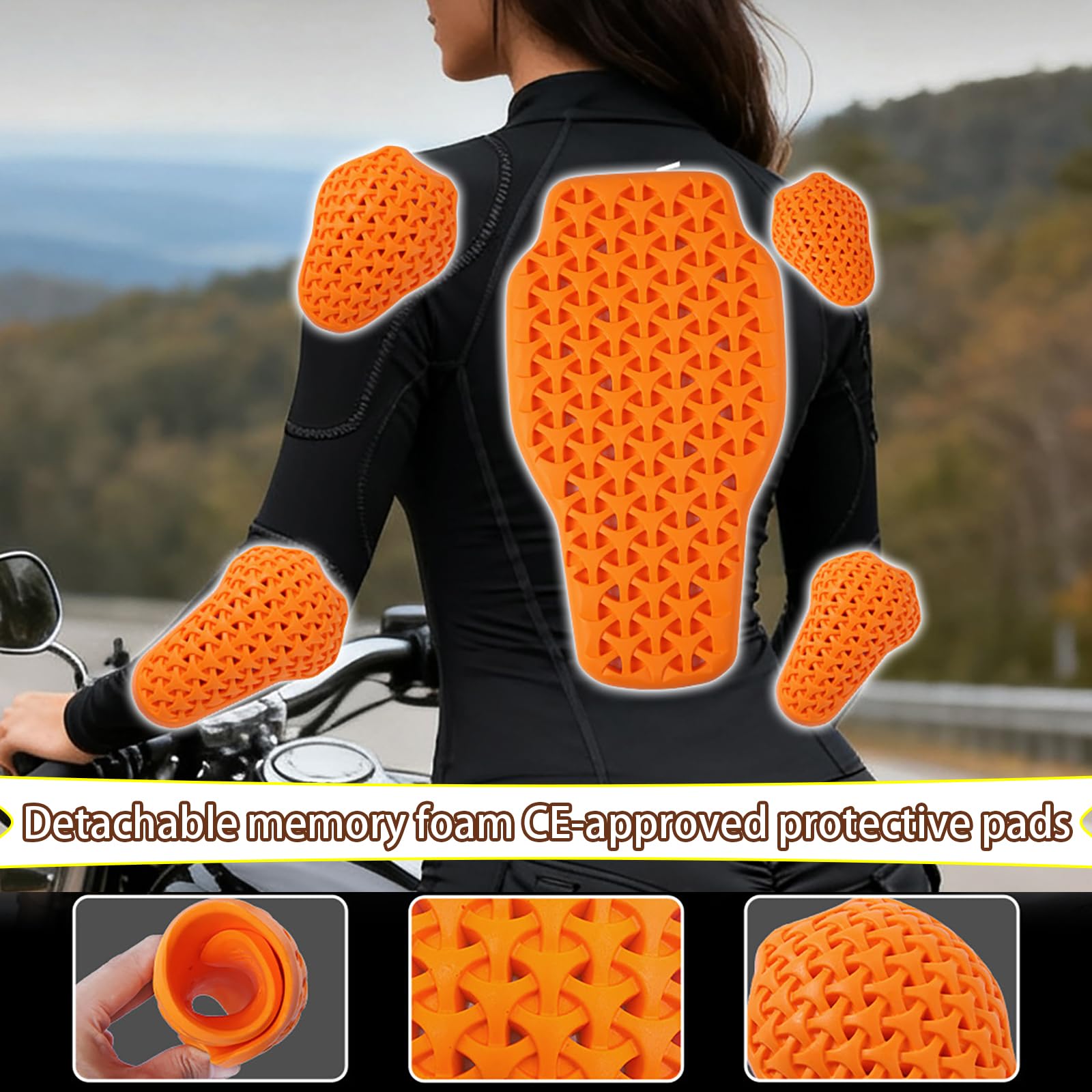 ARMAAN Maglia Protettiva Moto Donna Con Protezioni CE Omologate Strato Base Termico A Maniche Lunghe Riflettente Per Turismo In Moto Pendolarismo Ciclismo Attività Outdoor,Black-S