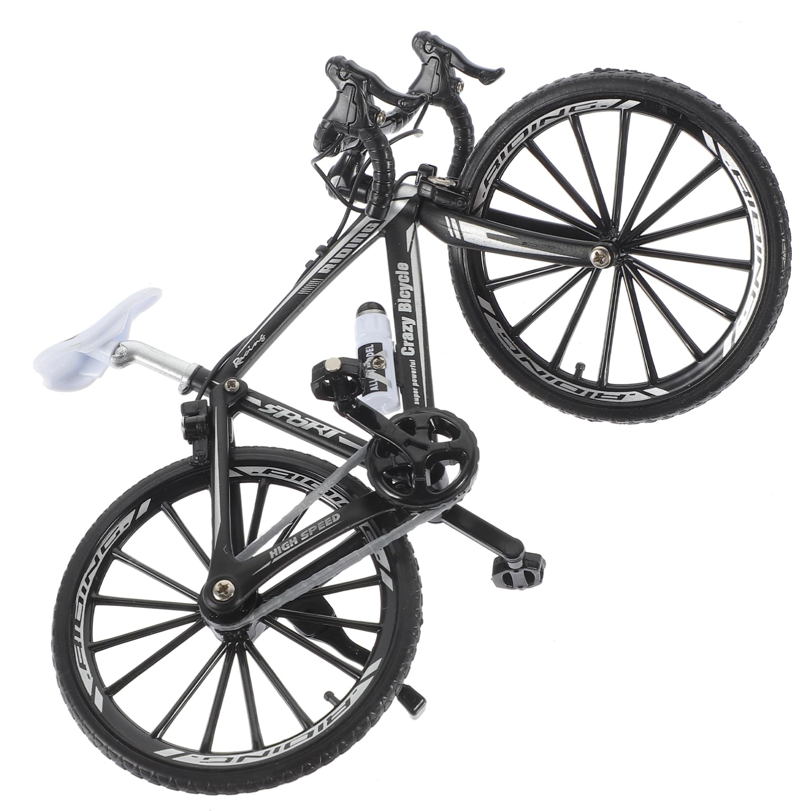 Toyvian Modèle de Vélo Miniature 1: 10 en Alliage Métal Plastique Noir | Décoration et Collection, Usage Maison ou Bureau, Style Créatif Unique, Forme Guidon Incurvé