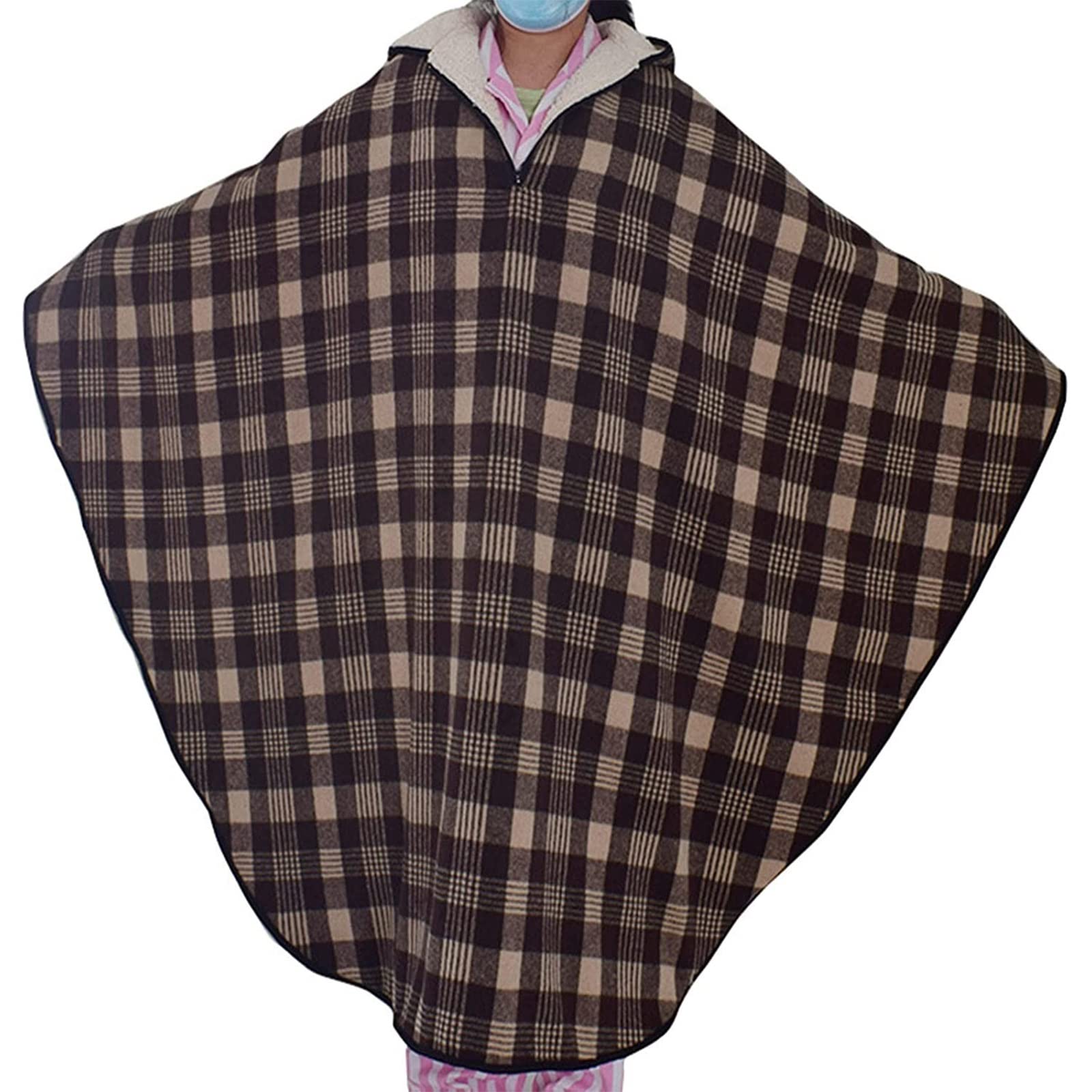Manta térmica para Silla de Ruedas con Capucha, Manta Polar Gruesa para Exteriores, para sillas de Ruedas manuales y eléctricas, Suministros para el Cuidado de Personas Mayores.