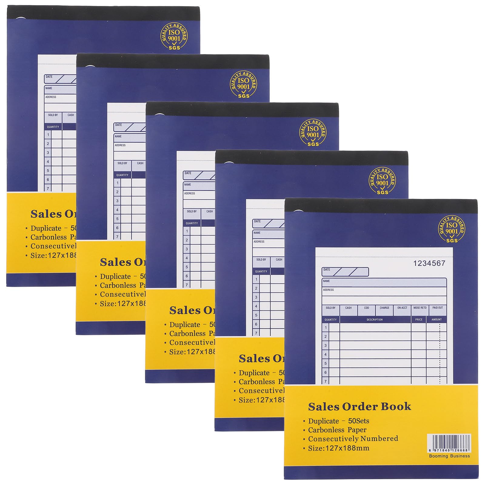 ULTECHNOVO Carnet de Commandes Commerciales 2 Volets Bloc de Factures 5 Exemplaires par Pack Format Compact pour Petites Entreprises Suivi des Reçus et Gestion des Bons de Commande