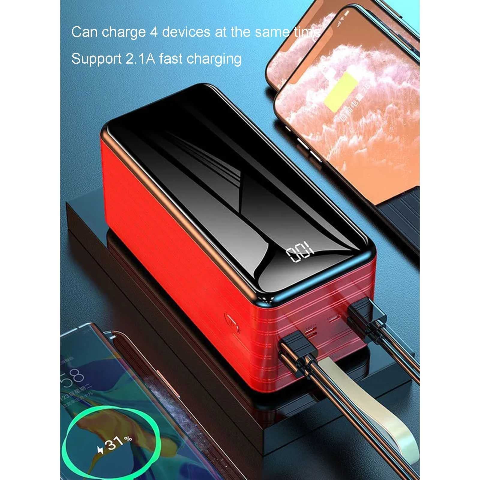 FUfIzU Power Bank Solare 100000mAh IP65 – Ricarica Wireless Qi, 6 Uscite E Torcia LED