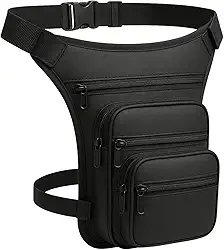 Pochete de Perna Impermeável Cartucheira Tática Preta – Masculina e Feminina – Bolsa Multi Bolsos para Motociclista, Camping, Trilha, Pesca, Shows e Eventos – Prática e Segura