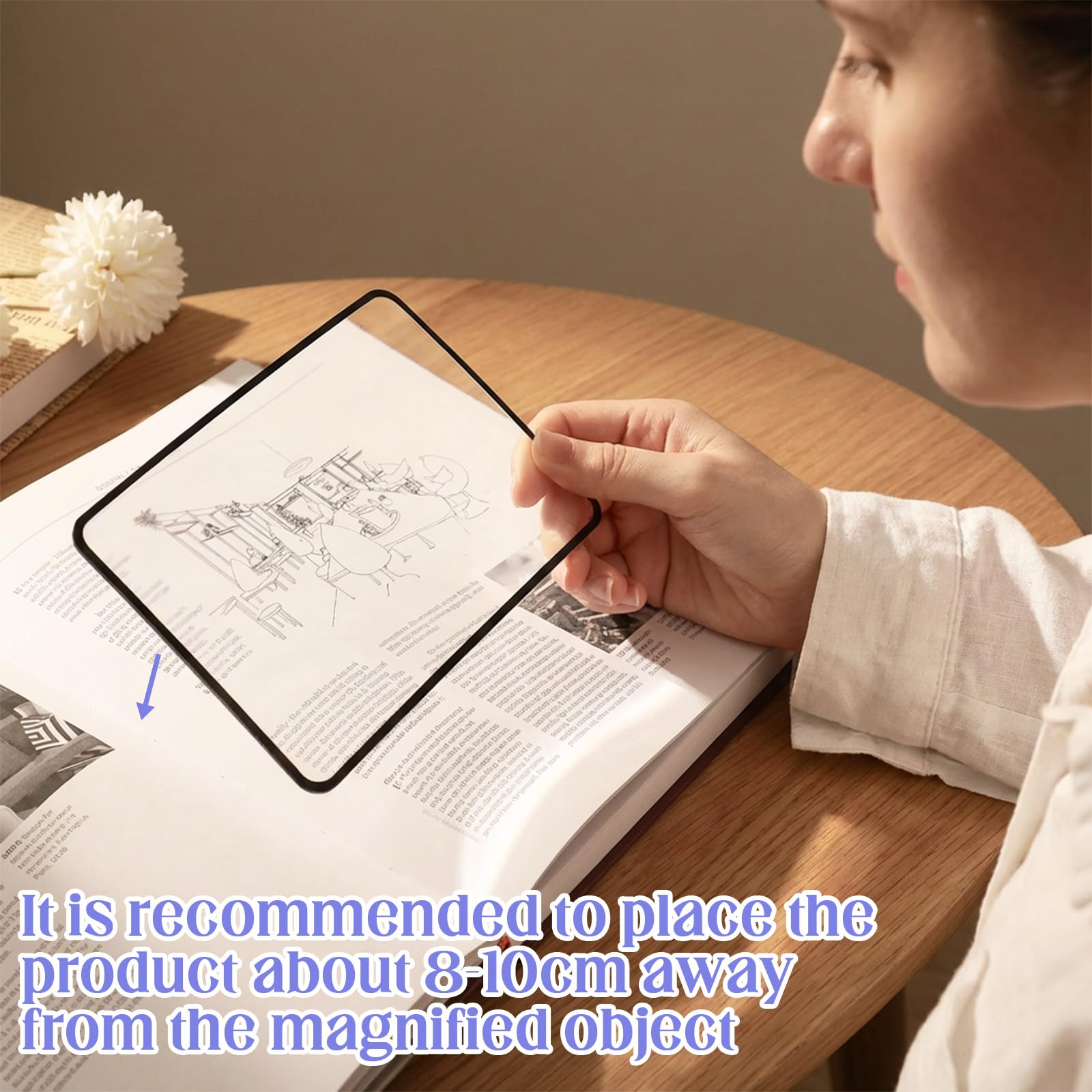 6 lupas de página completa, 3 lupas de página completa, lente Fresnel de plástico para personas mayores y personas con baja visión, lectura de impresiones pequeñas, mapas y libros, lupas rectangulares