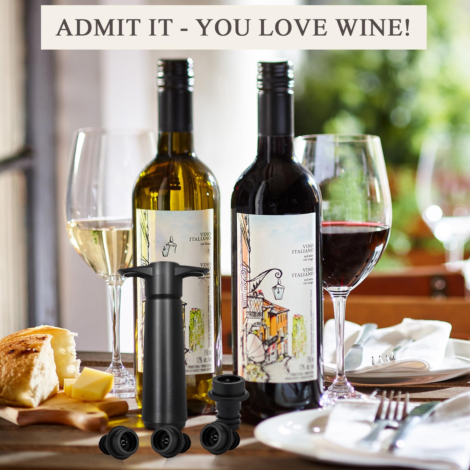8 tapones de vacío para vino, mantiene el vino fresco hasta 7 días, 8 tapones de vacío, bomba de vino y tapón de vacío de vino, reutilizables para guardar vino, tapones de vino para botellas de vino 8
