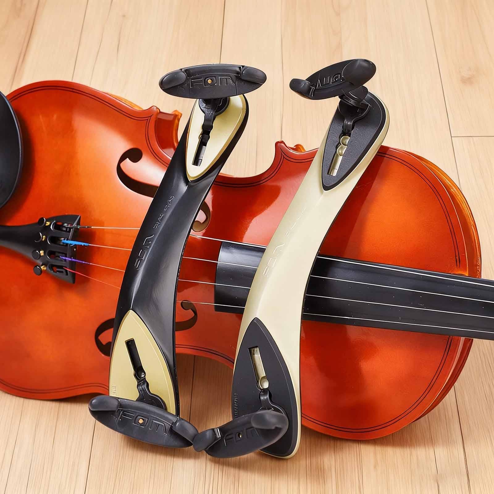 Milageto Reposacuellos para Violín con Almohadilla Plegable de Espuma EVA Pies de Goma Protectores Y Ajuste de Altura Personalizable Accesorio Ideal para, Negro