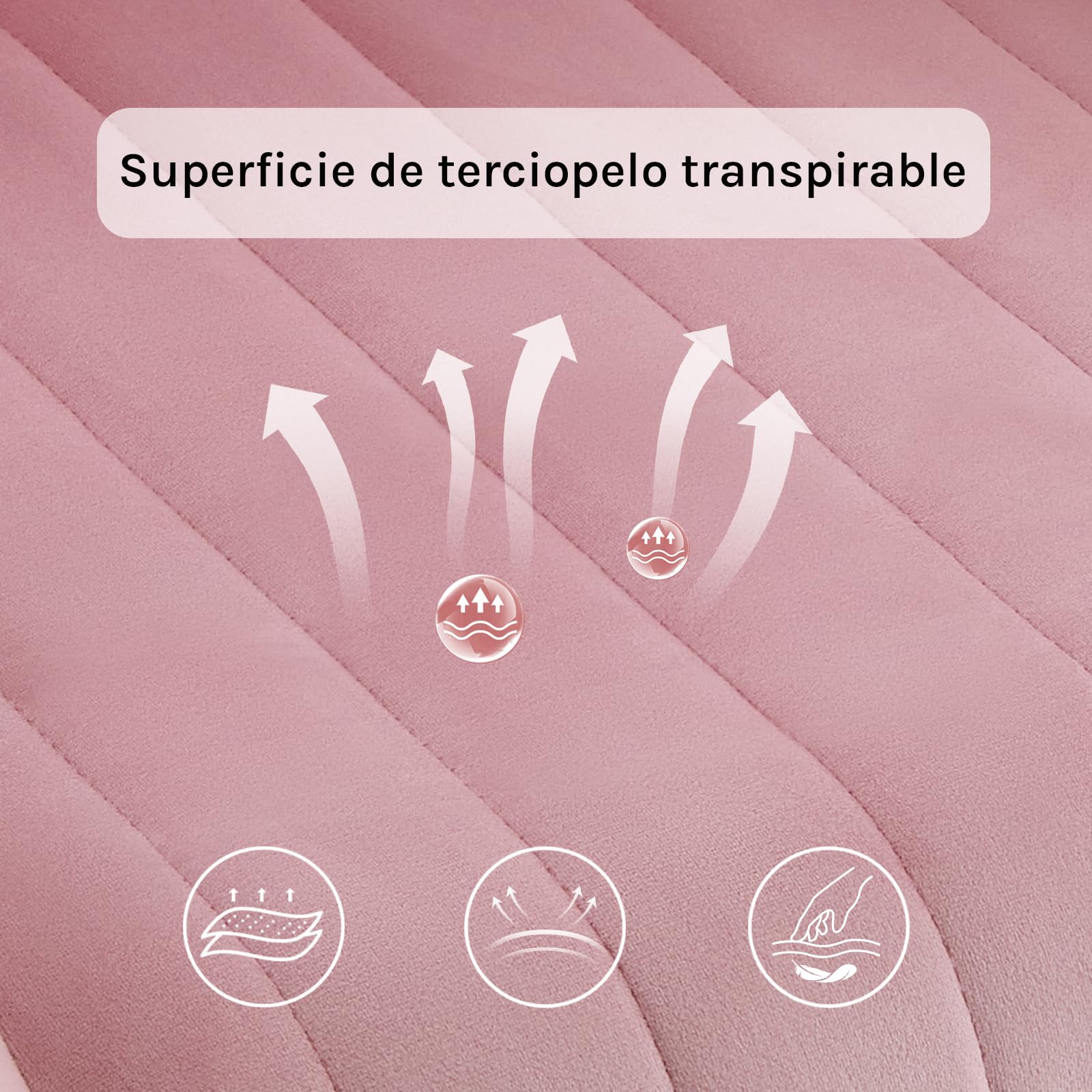 Lestarain Juego de 2 Sillas de Comedor,Terciopelo,Rosa | Ergonómicas, Salón y Dormitorio, Estilo Nórdico y Moderno