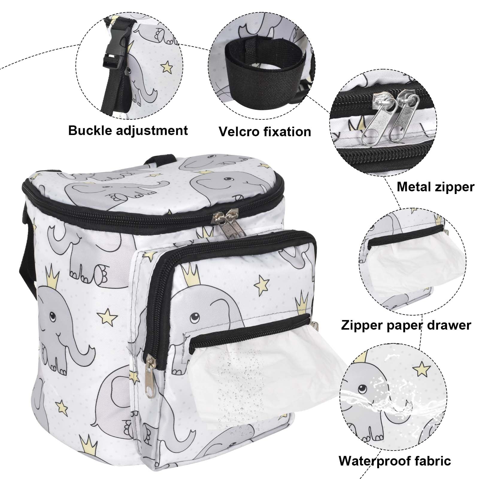 Borsa Organizer Universale Per Passeggino, Uggy Storage Bag, Borsa Passeggino Borsa Organizer, Multifunzione Borsa Cambio Neonato, Borsa per neonati per Biberon, Pannolini, Giocattoli (Style A)