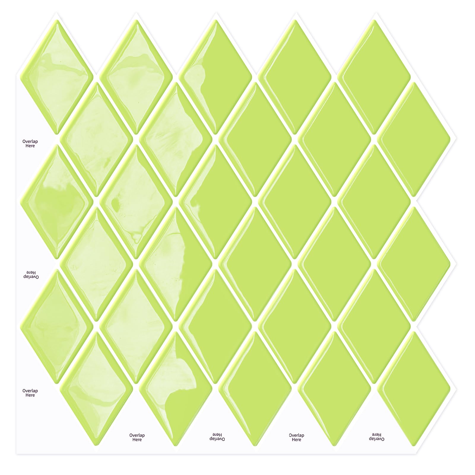 Momoreo Peel & Stick Backsplash 10-Sheet Diamond Tile - 12x12 Inch Lemon Yellow Kitchen Wall