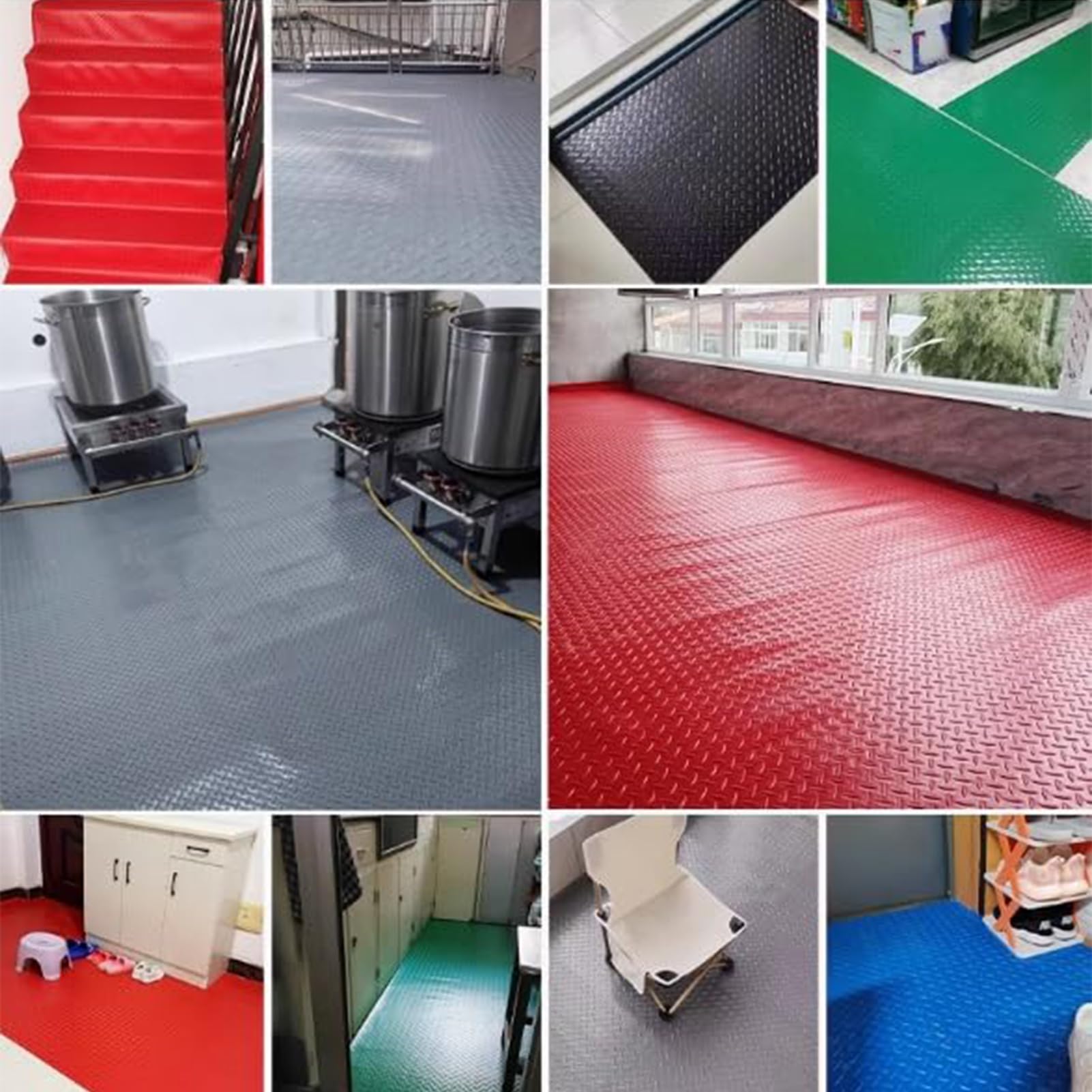 Alfombra Remolque Caucho PVC con Placa Diamante, Rollo Alfombra Impermeable para Garaje 4x9,8 Pies, Almohadillas Piso Antideslizantes 1,5 mm Grosor para Garaje Almacén,Verde