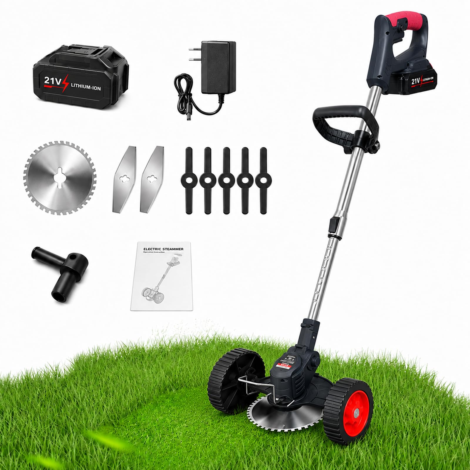 Desbrozadora 180 W con Batería de 5, 10 o 15 Celdas Black-10-CellBattery | Elige la versión según el tamaño del jardín y la carga de trabajo; cada set lleva una batería extraíble acorde
