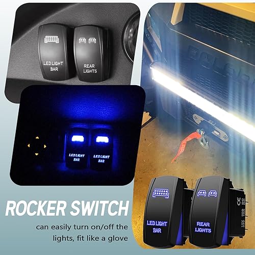 Miniatura 4 de Xislet Interruptores basculantes de barra de luz LED compatibles con ATV Polaris Ranger RZR 800-1000 XP Turbo Can Am Commander 800 Maverick X3 luces