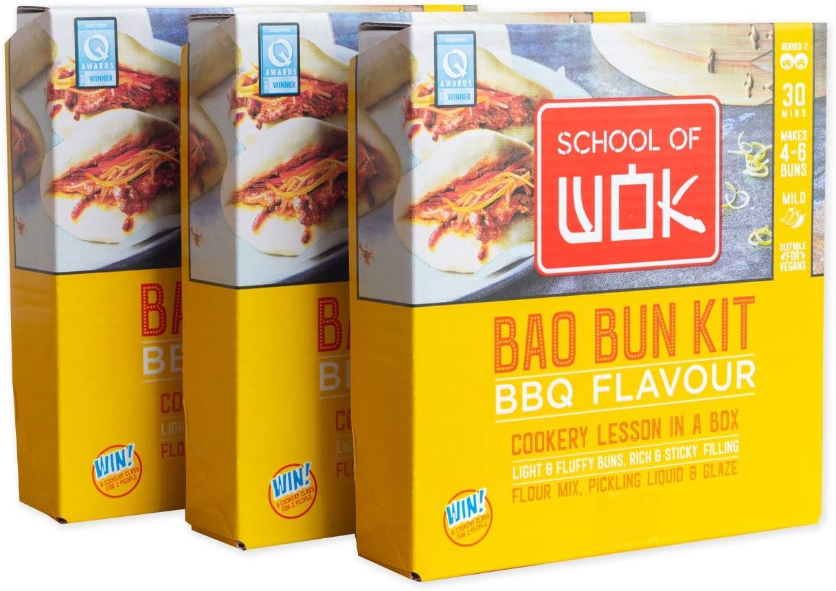School of Wok Bao Bun Meal Kit - Learn to Cook at Home - BBQ Flavour (3 Packs)