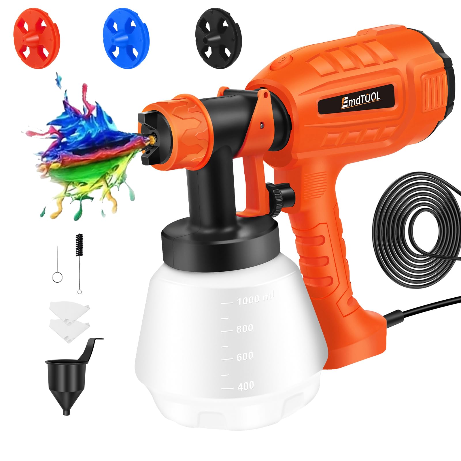 Electric Paint Sprayer 1000W Airless HVLP Handheld Spray Gun Garden Fence Wall