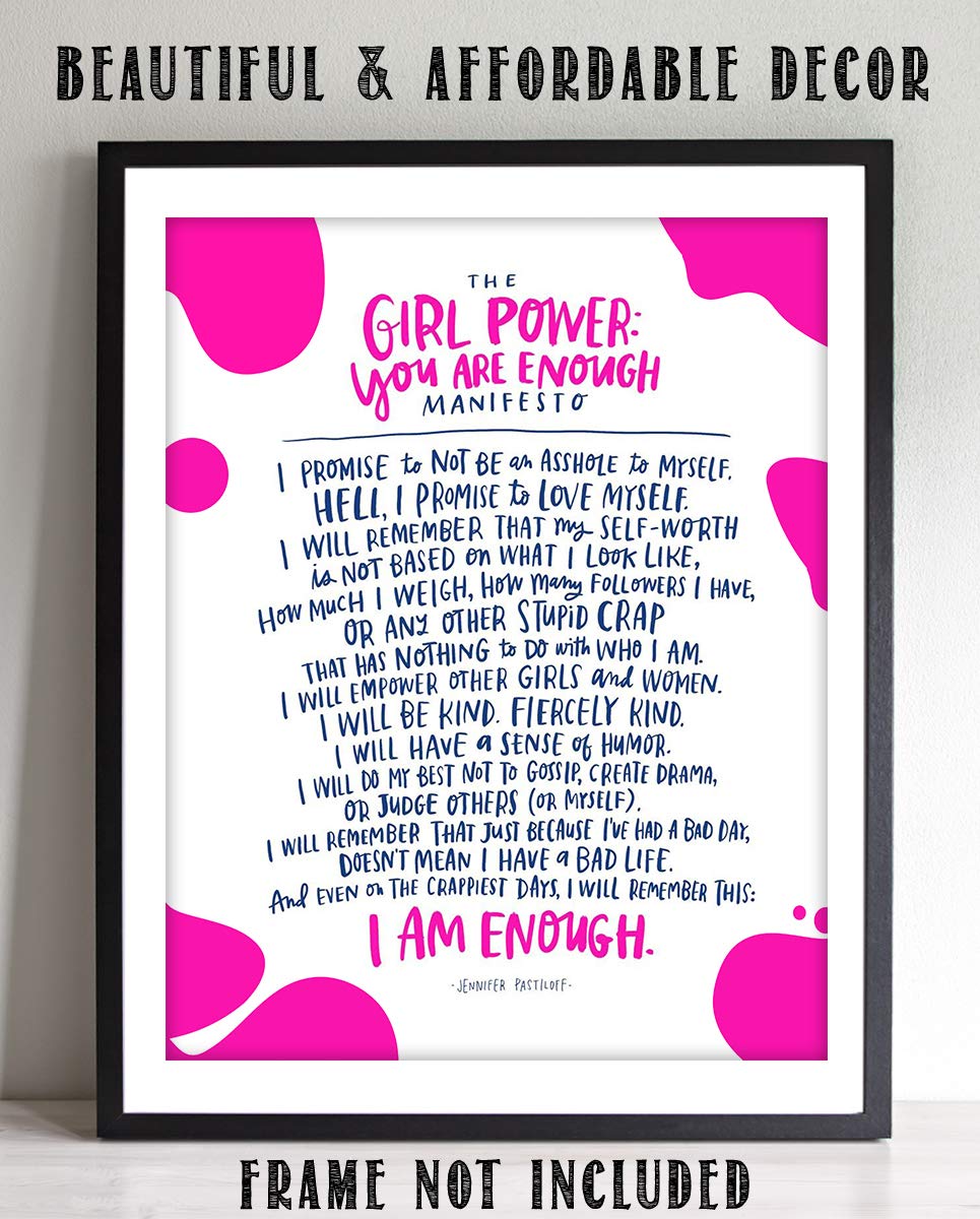 Buy "Girl Power Manifesto I Am Enough" 8 x 10" Inspirational Wall