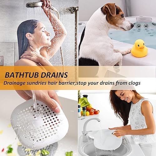 Miniatura 71 de Recolector de cabello cuadrado con ventosas para desagüe, tapón de silicona para ducha, fuerte adhesión, fácil de instalar para baño, tina y cocina